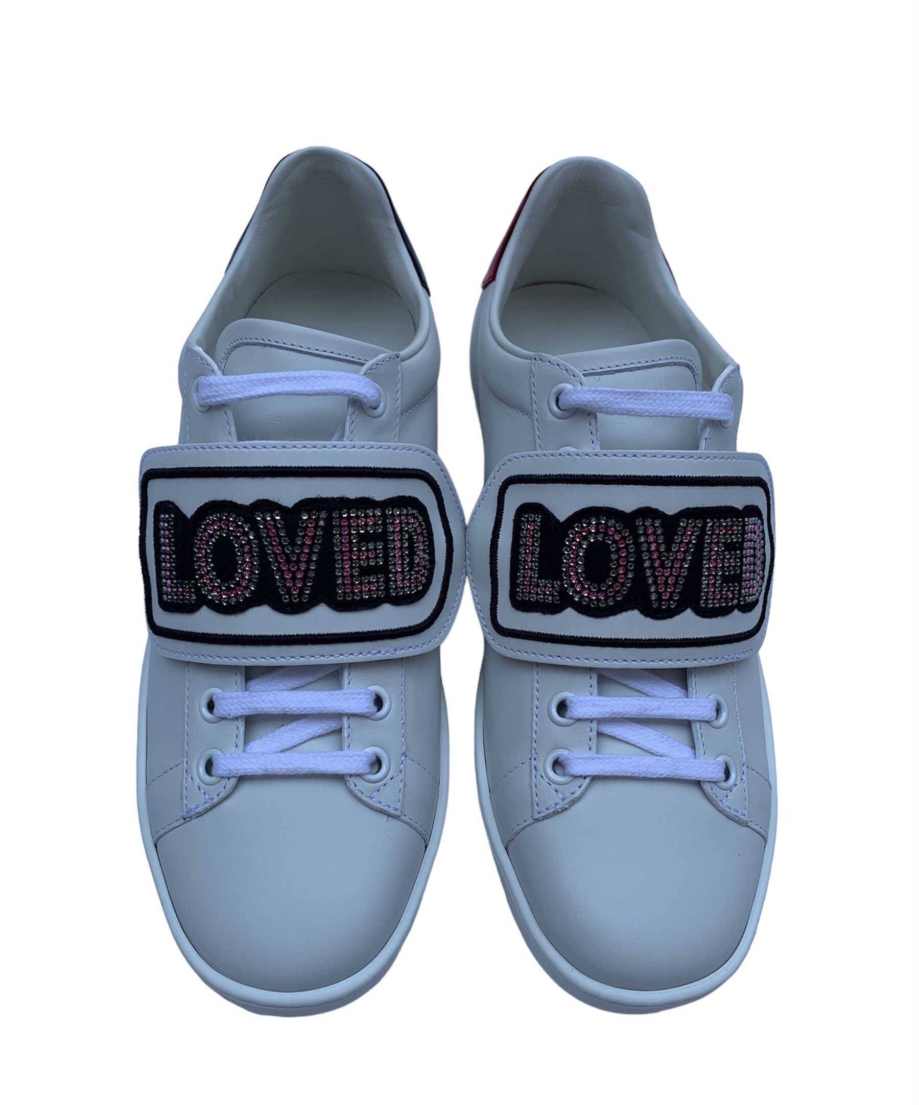 Gucci Gucci Ace "Loved" Crystal Low Top Sneaker Size 37 Size US 5 / EU 37 - 4 Thumbnail