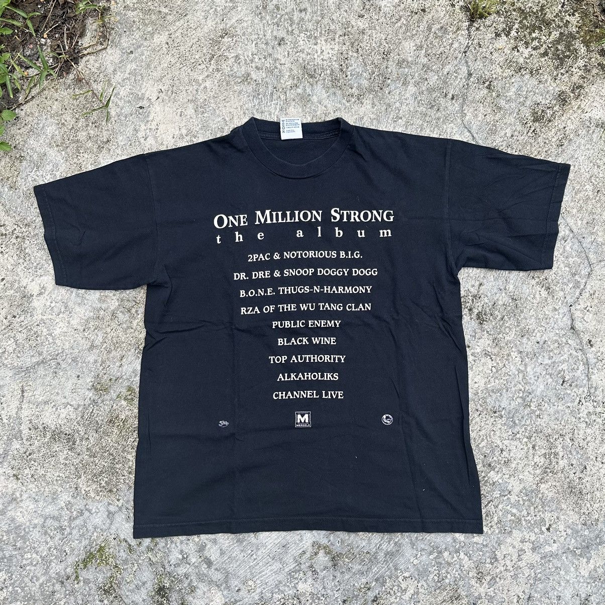 image of Band Tees x Rap Tees VTG One Million Strong The Album Rap in Black, Men's (Size XL)