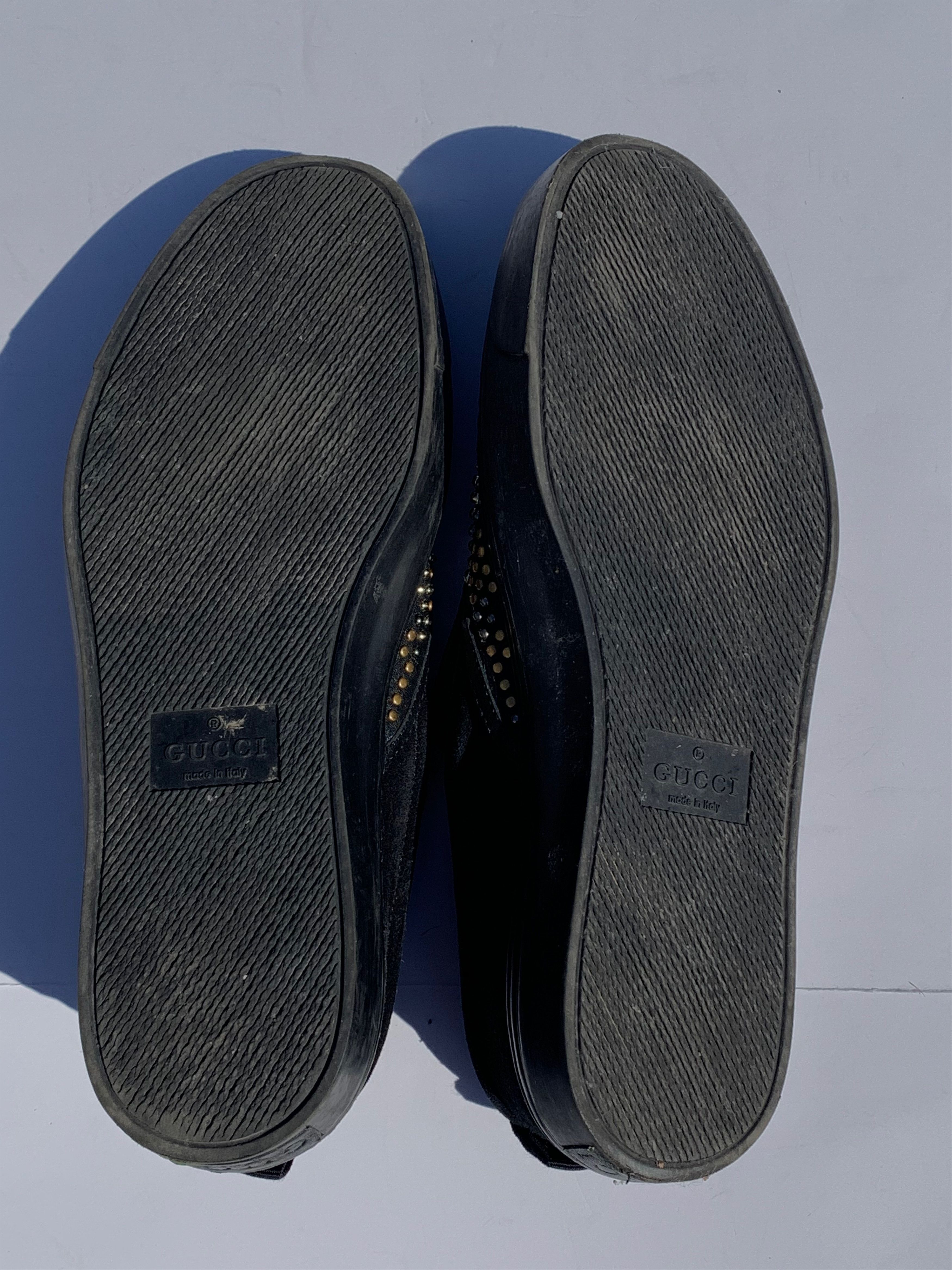 Gucci Gucci Black Suede Gold Silver Stud Slip On Sneaker Size US 8 / EU 41 - 4 Thumbnail