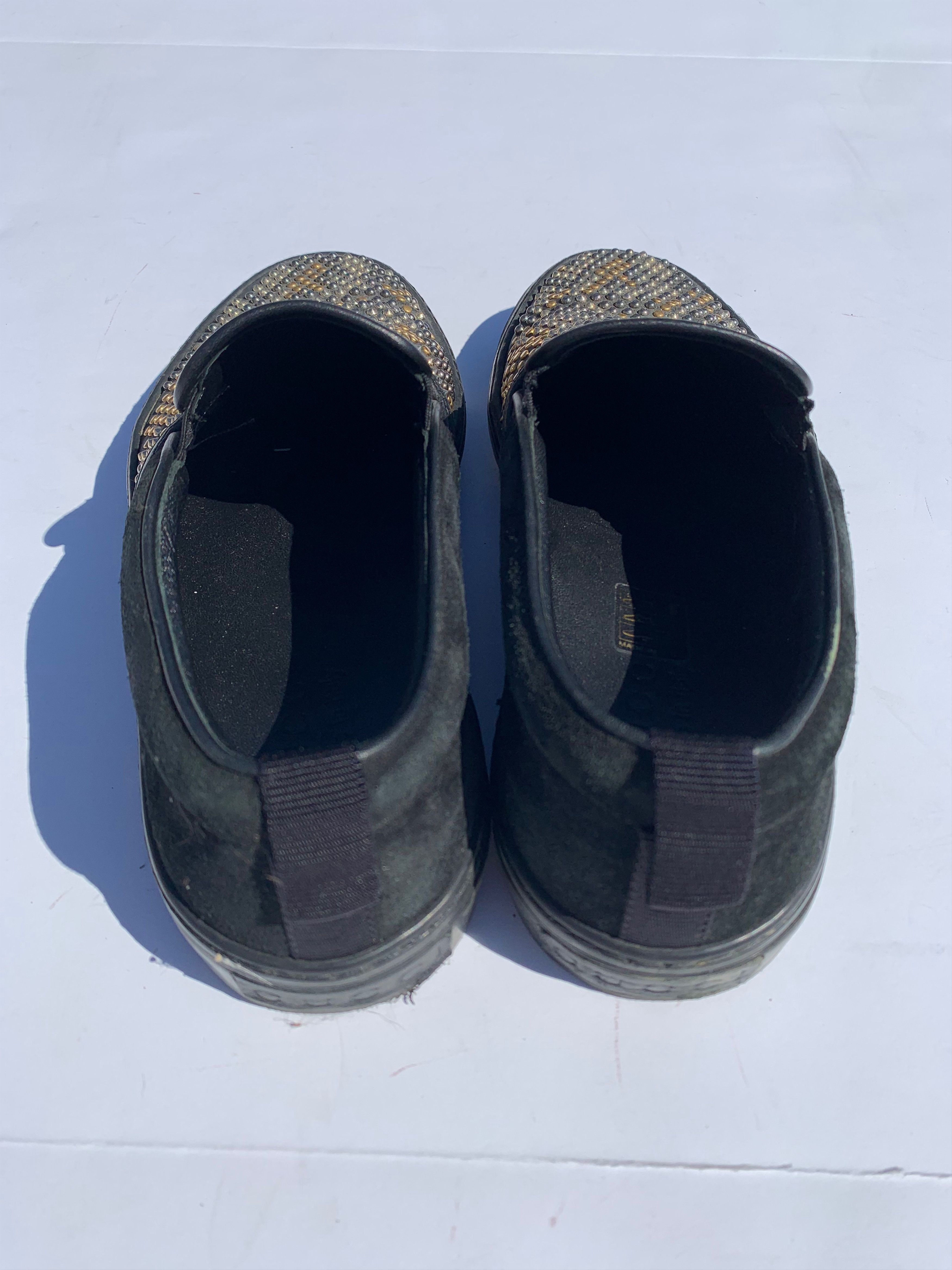 Gucci Gucci Black Suede Gold Silver Stud Slip On Sneaker Size US 8 / EU 41 - 3 Thumbnail