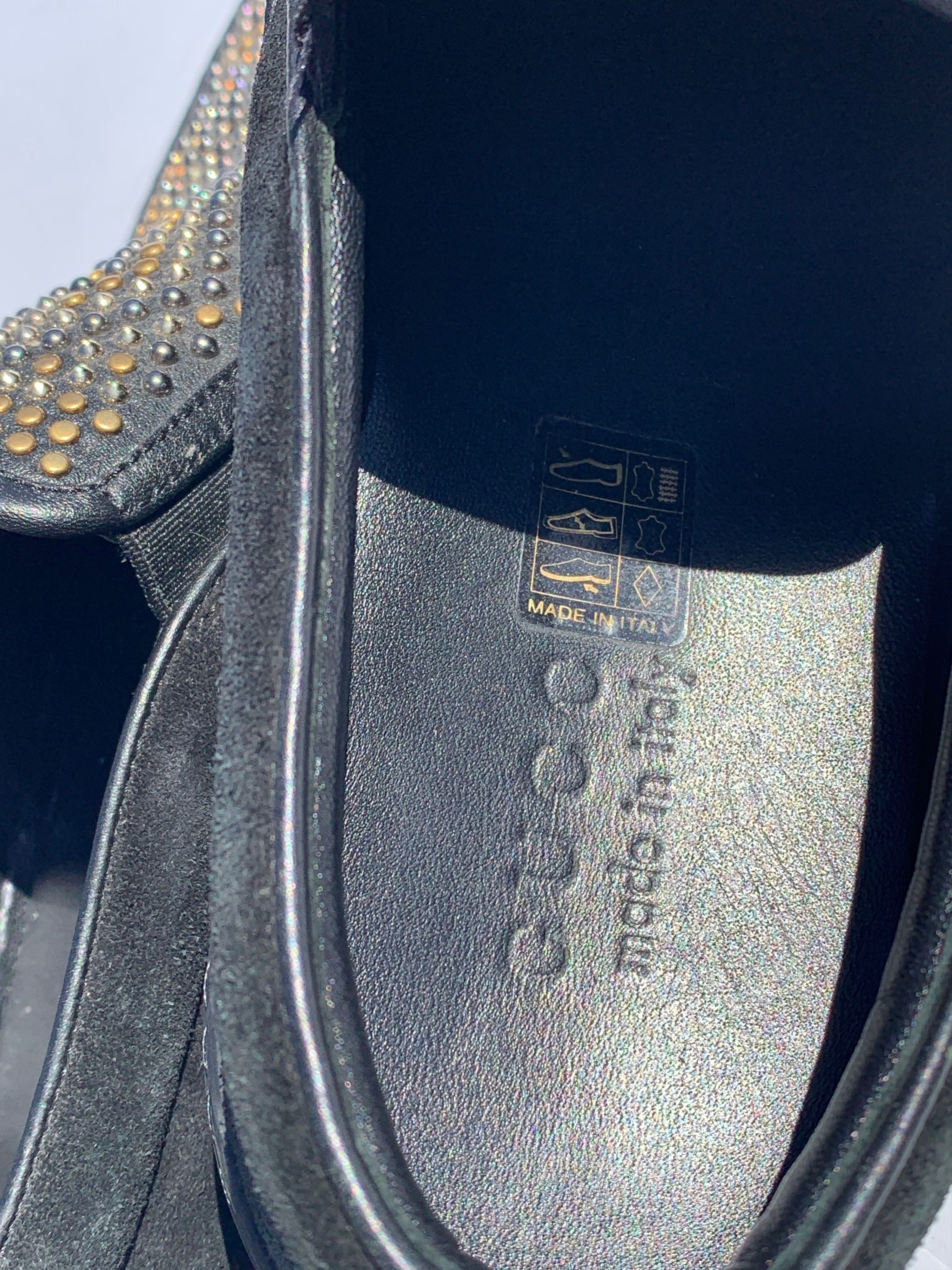Gucci Gucci Black Suede Gold Silver Stud Slip On Sneaker Size US 8 / EU 41 - 6 Thumbnail