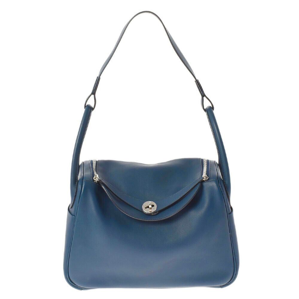 Hermes Hermes Lindy 34 Bag Navy Blue Swift Leather Silver Hardware Size ONE SIZE - 1 Thumbnail