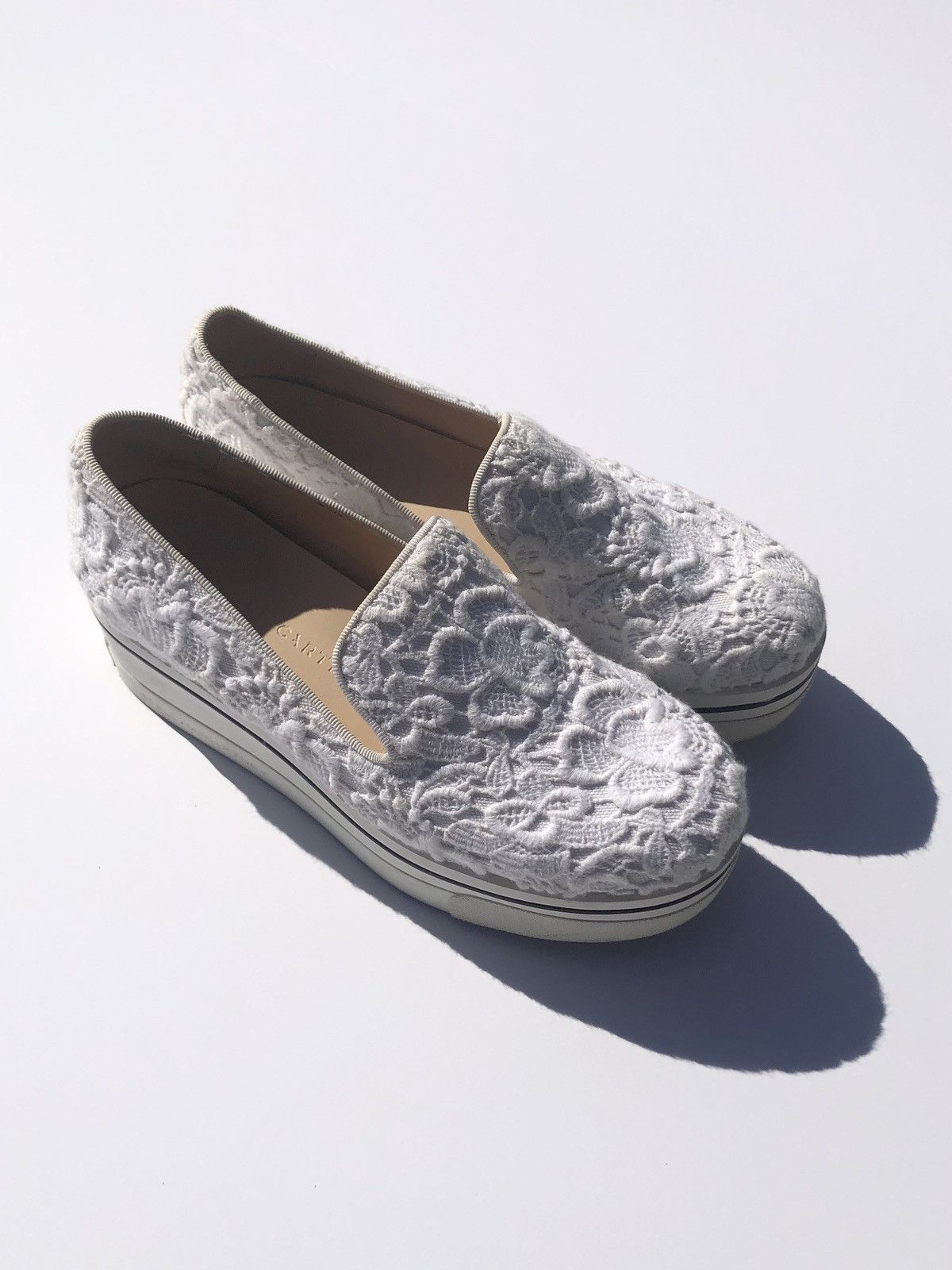 Stella McCartney Stella McCartney Binx White Lace Platform Creeper Slip Ons Size US 6 / IT 36 - 3 Thumbnail