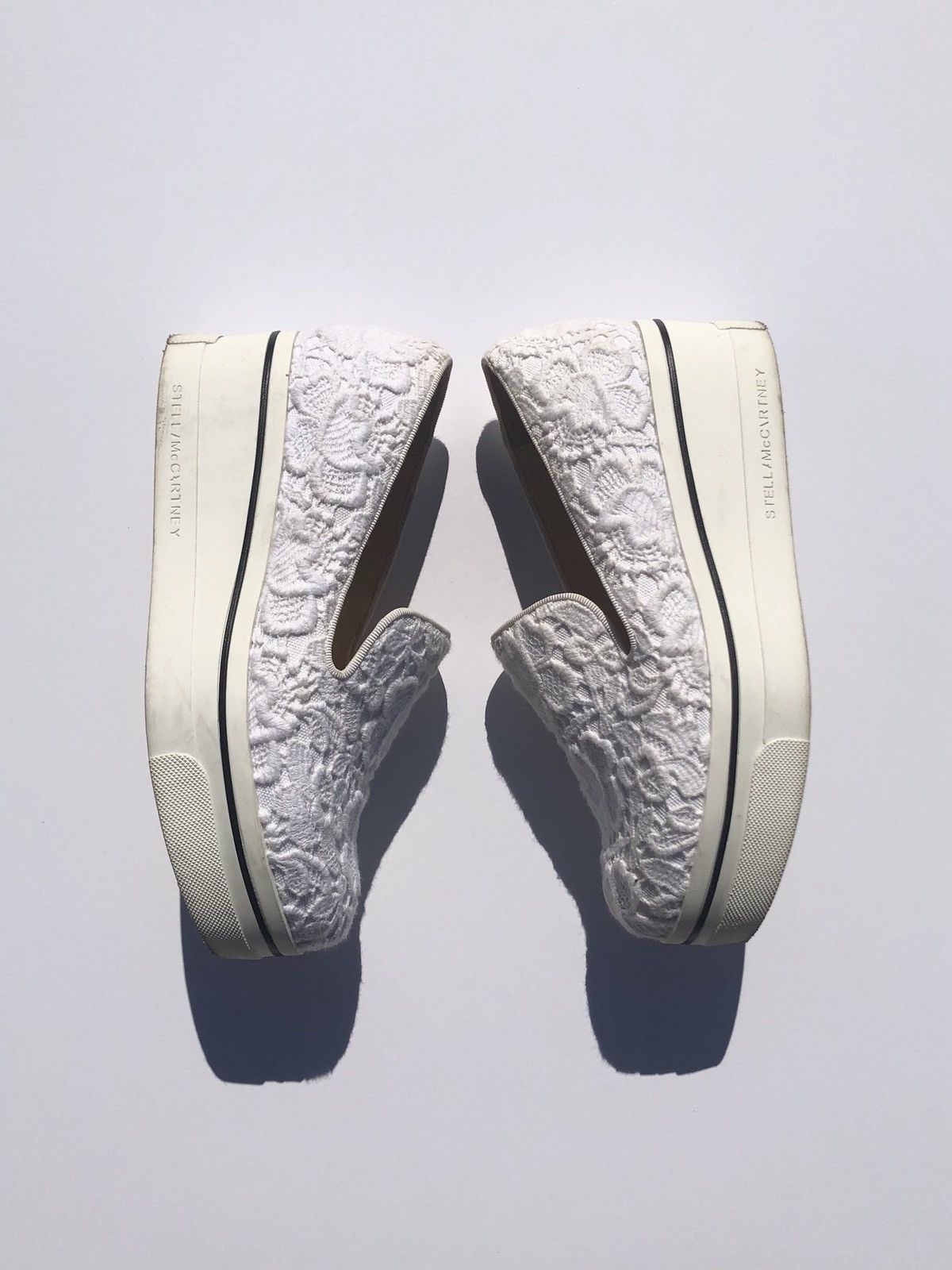 Stella McCartney Stella McCartney Binx White Lace Platform Creeper Slip Ons Size US 6 / IT 36 - 4 Thumbnail