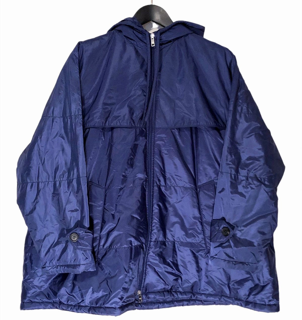 Prada Prada Navy Blue Padded Down Hooded Jacket Size S / US 4 / IT 40 - 1 Thumbnail