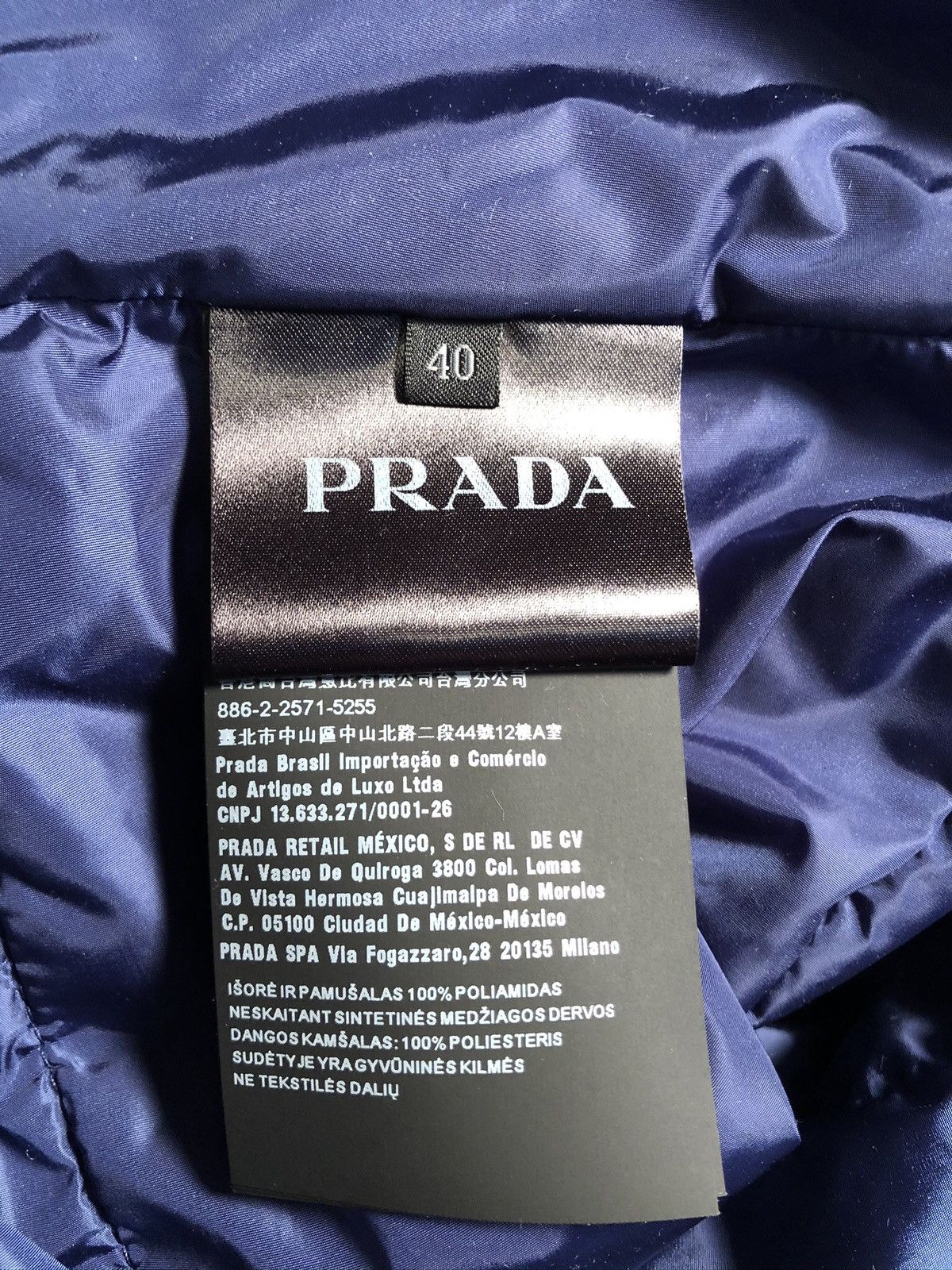 Prada Prada Navy Blue Padded Down Hooded Jacket Size S / US 4 / IT 40 - 3 Thumbnail