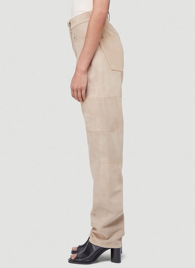 Sunnei SUNNEI NWT Classic Leather Pant Beige Suede Patchwork Kim K Size US 30 / EU 46 - 4 Thumbnail