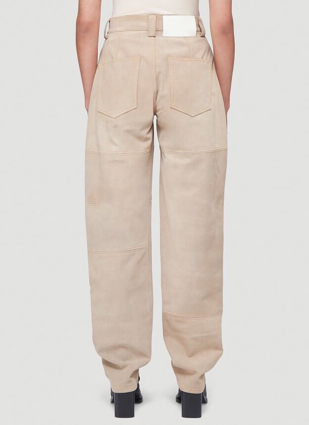 Sunnei SUNNEI NWT Classic Leather Pant Beige Suede Patchwork Kim K Size US 30 / EU 46 - 3 Thumbnail