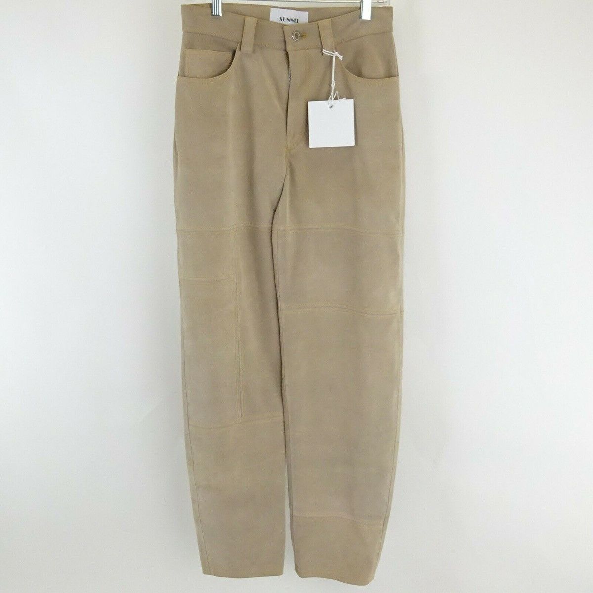 Sunnei SUNNEI NWT Classic Leather Pant Beige Suede Patchwork Kim K Size US 30 / EU 46 - 5 Thumbnail