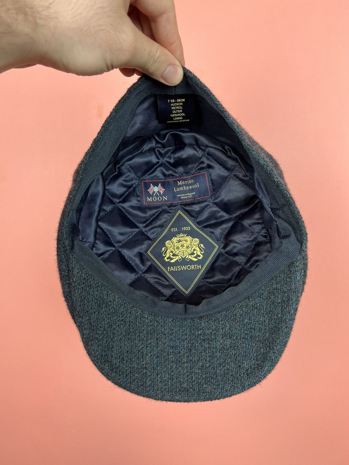 Harris Tweed Moon merino lambswool cap flat eight-part hype Size ONE SIZE - 11 Thumbnail
