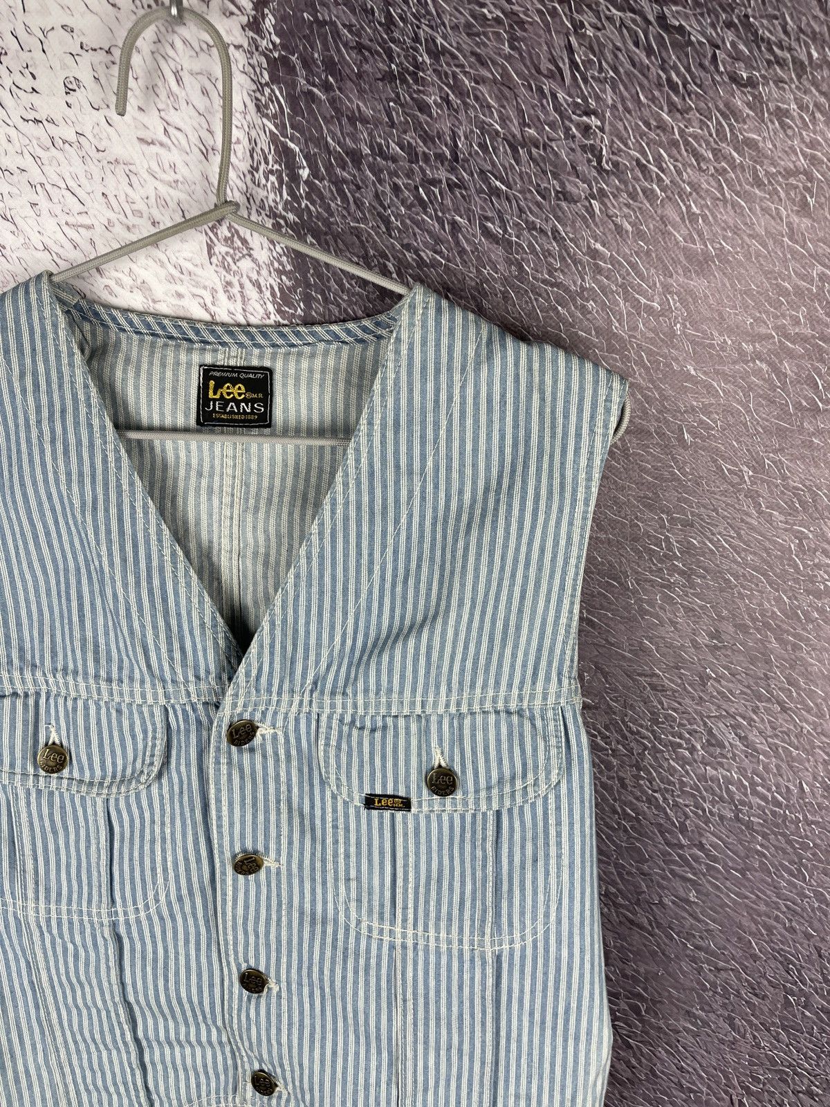 Lee Lee Jeans Riders vintage denim striped vest made in Italy Size US S / EU 44-46 / 1 - 3 Thumbnail