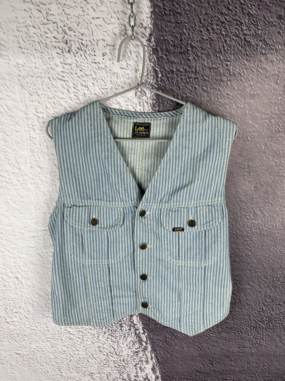 Lee Lee Jeans Riders vintage denim striped vest made in Italy Size US S / EU 44-46 / 1 - 1 Thumbnail