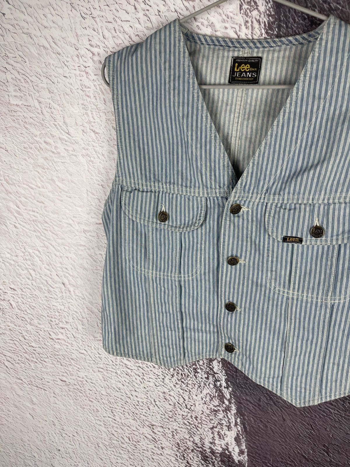 Lee Lee Jeans Riders vintage denim striped vest made in Italy Size US S / EU 44-46 / 1 - 5 Thumbnail