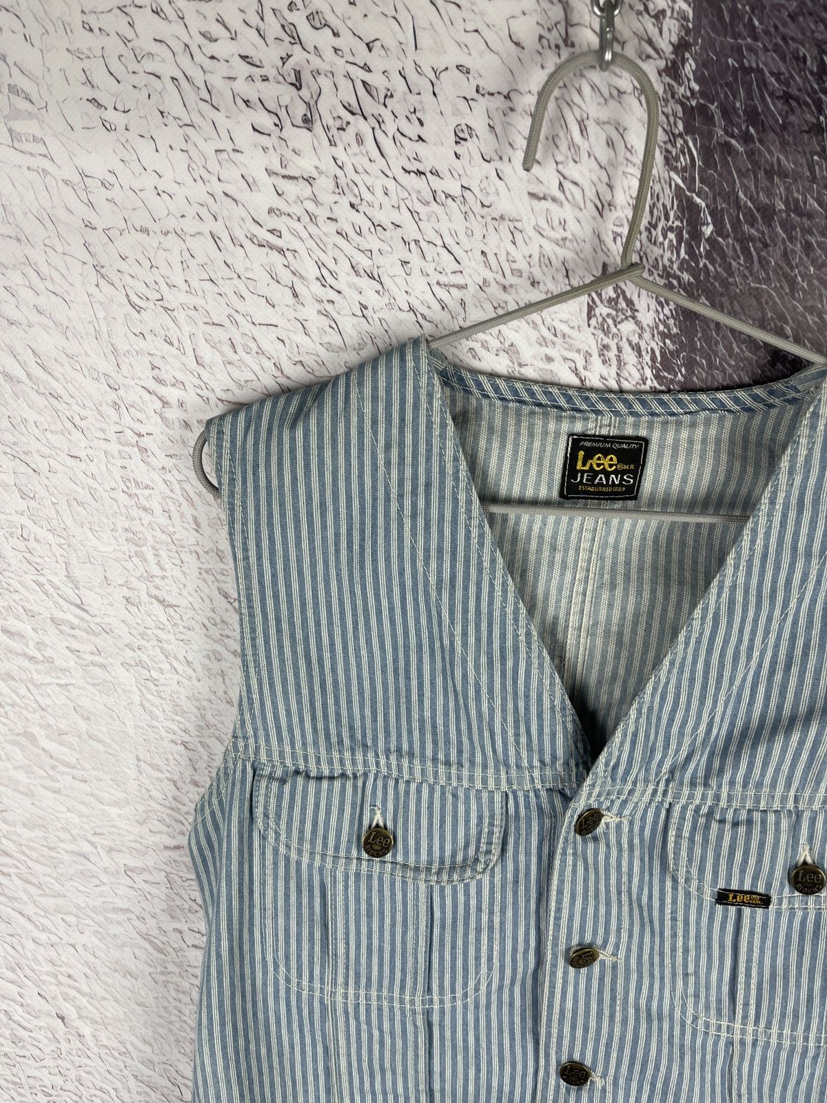 Lee Lee Jeans Riders vintage denim striped vest made in Italy Size US S / EU 44-46 / 1 - 2 Thumbnail