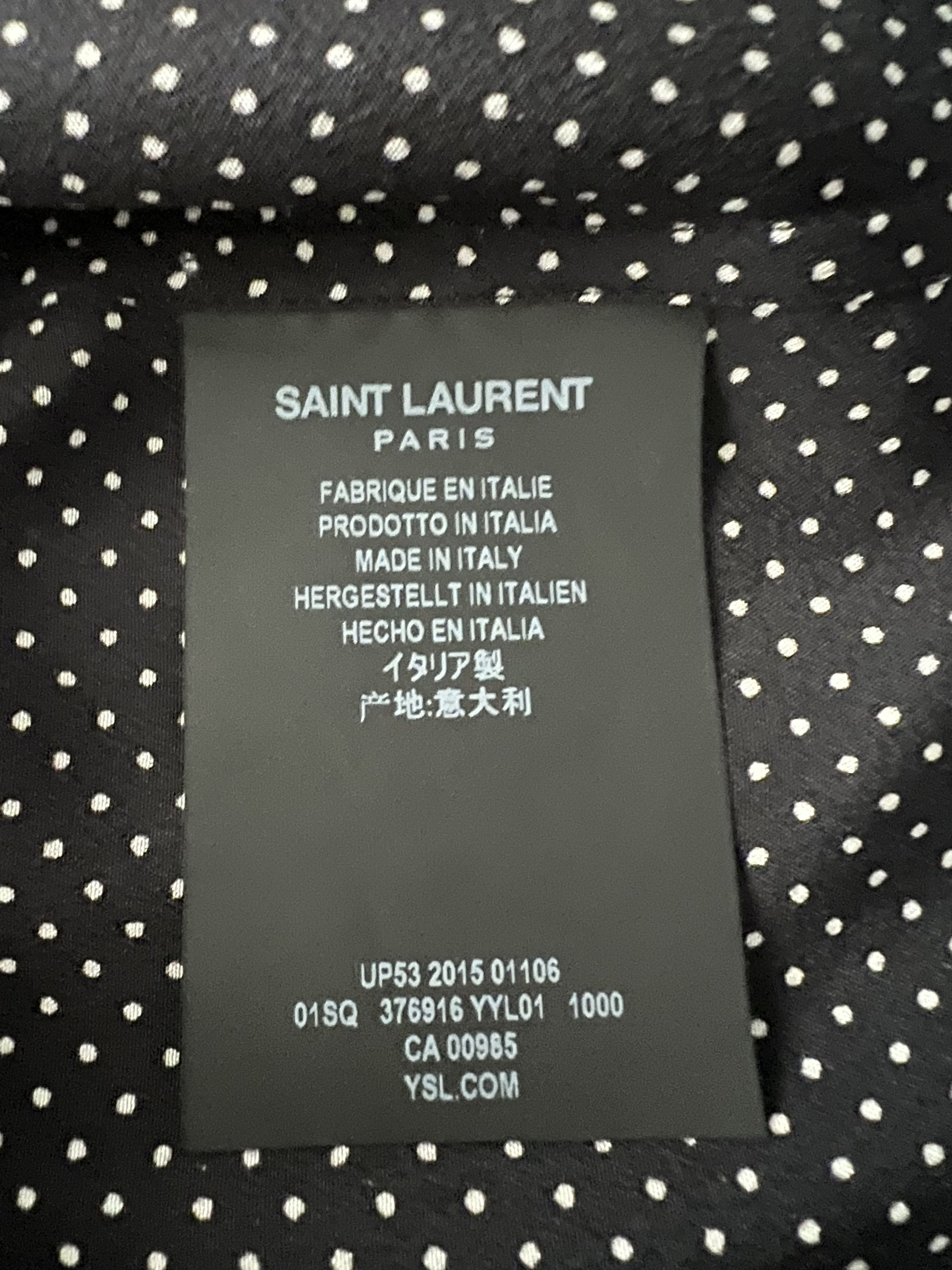 Hedi Slimane × Saint Laurent Paris Polka Dot Silk Shirt Size US XL / EU 56 / 4 - 7 Thumbnail
