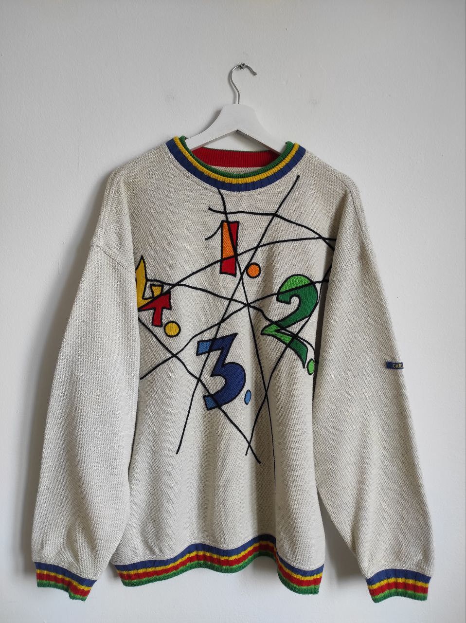 Vintage Carlo Colucci Knit Vintage 90s Print Iconic Sweater Size L ...