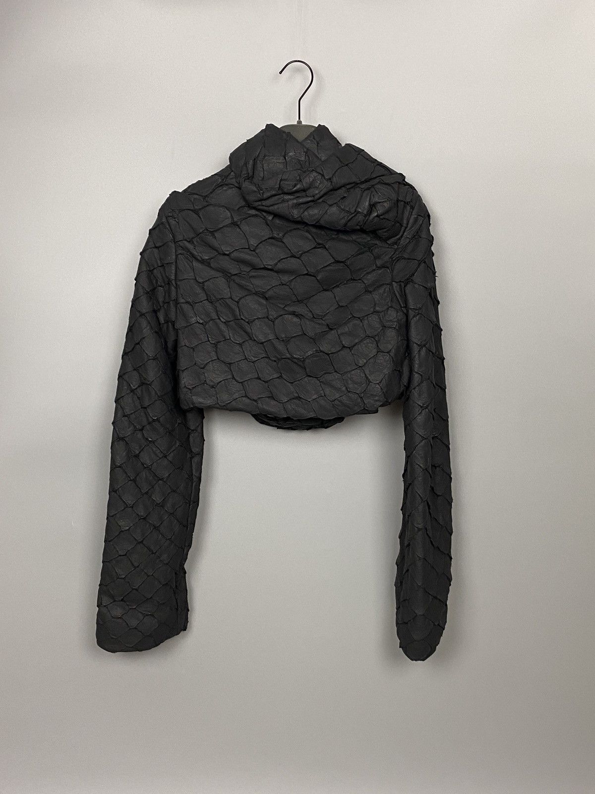 Rick Owens FW16 ‘MASTODON’ Pirarucu Cropped Draped Jacket Size US XXS / EU 40 - 8 Thumbnail