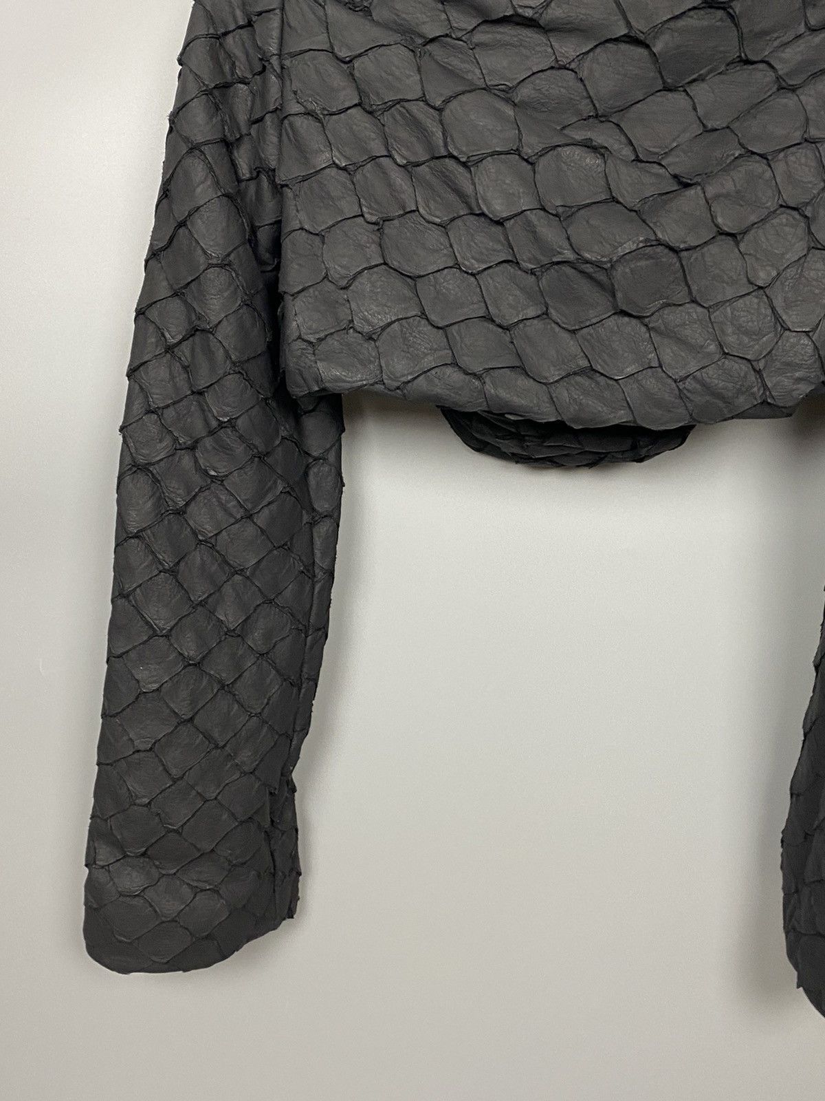 Rick Owens FW16 ‘MASTODON’ Pirarucu Cropped Draped Jacket Size US XXS / EU 40 - 10 Thumbnail