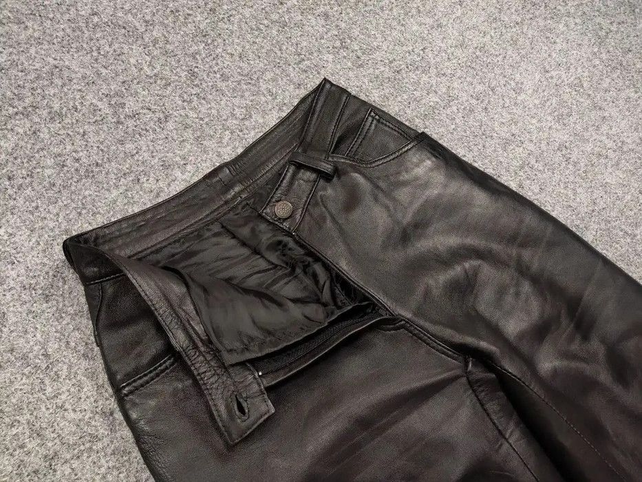 Japanese Brand Vintage 90's Japan Avant Garde Leather Baggy Flared Pants Size 32" / US 10 / IT 46 - 8 Thumbnail