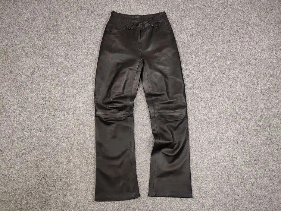 Japanese Brand Vintage 90's Japan Avant Garde Leather Baggy Flared Pants Size 32" / US 10 / IT 46 - 4 Thumbnail