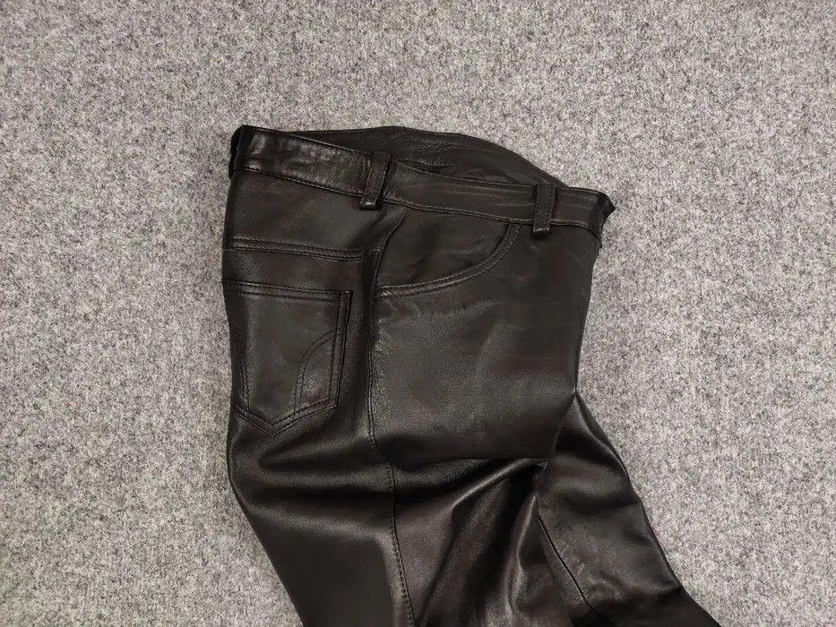 Japanese Brand Vintage 90's Japan Avant Garde Leather Baggy Flared Pants Size 32" / US 10 / IT 46 - 2 Thumbnail
