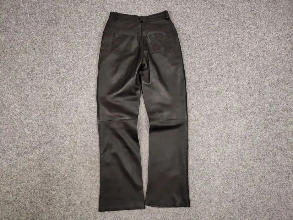 Japanese Brand Vintage 90's Japan Avant Garde Leather Baggy Flared Pants Size 32" / US 10 / IT 46 - 5 Thumbnail