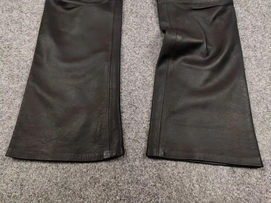 Japanese Brand Vintage 90's Japan Avant Garde Leather Baggy Flared Pants Size 32" / US 10 / IT 46 - 7 Thumbnail