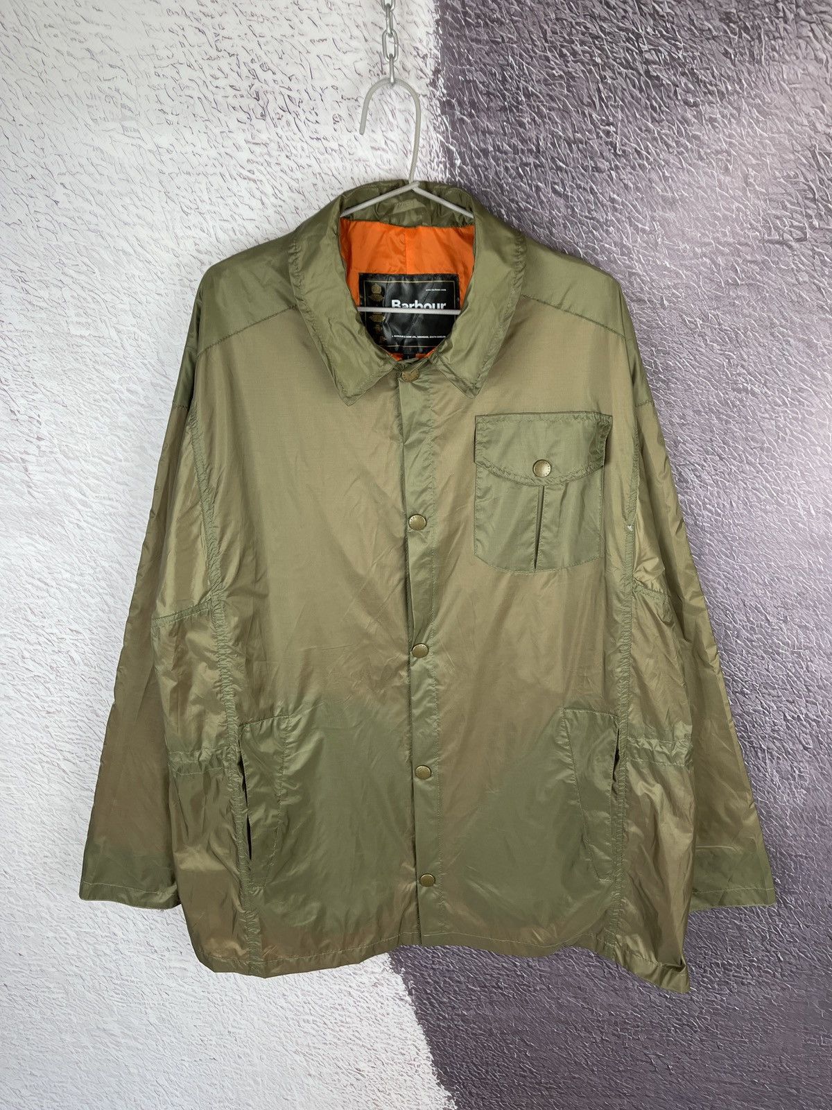 Barbour Barbour nylon light green khaki orange pocket jacket Size US L / EU 52-54 / 3 - 1 Thumbnail