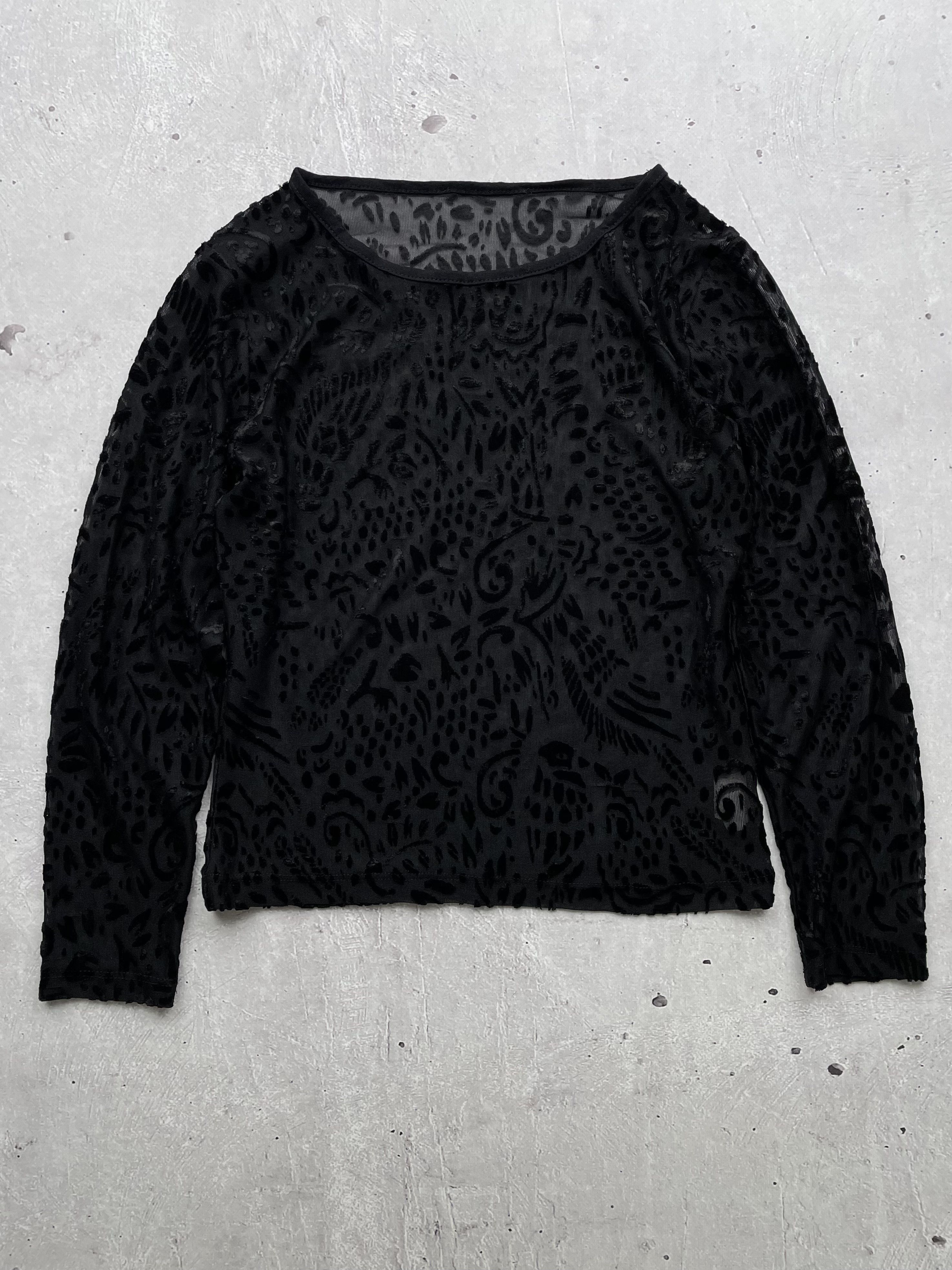 Japanese Brand × Vintage Vintage Mesh Velour Japanese Long Sleeve Size US S / EU 44-46 / 1 - 1 Thumbnail