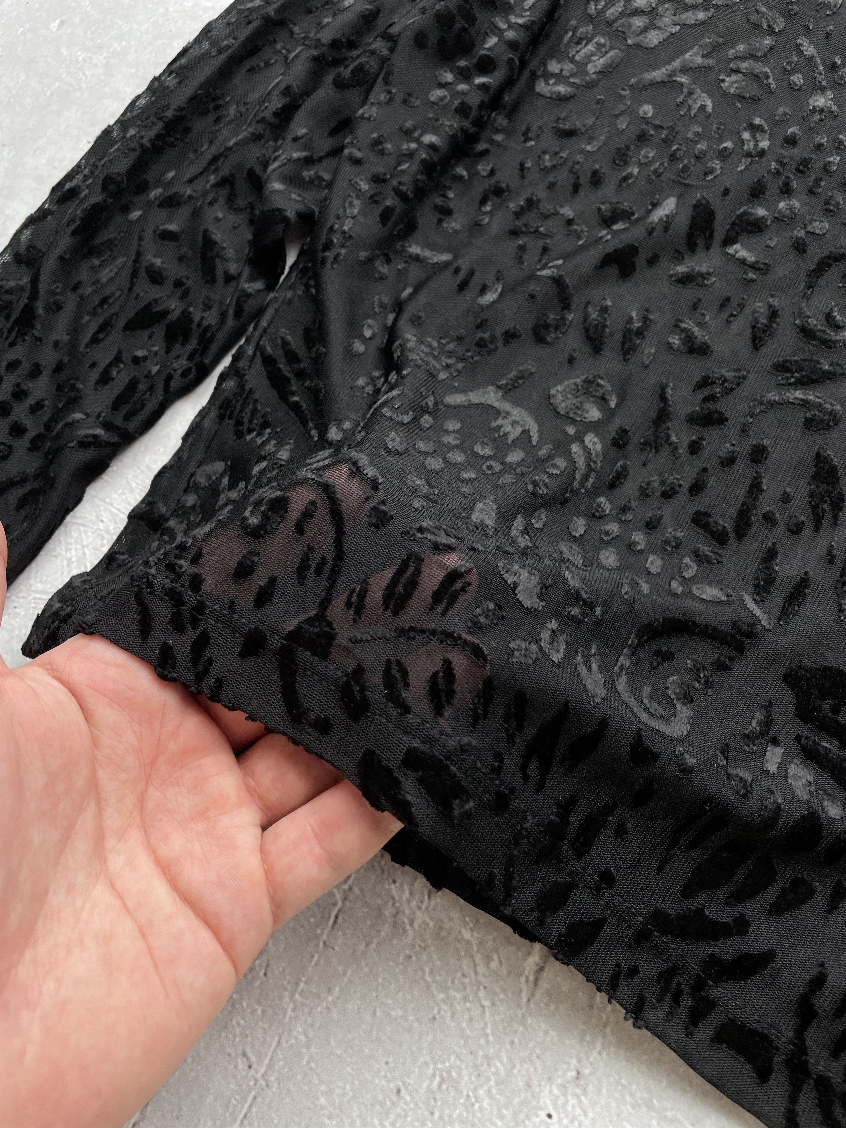 Japanese Brand × Vintage Vintage Mesh Velour Japanese Long Sleeve Size US S / EU 44-46 / 1 - 4 Thumbnail