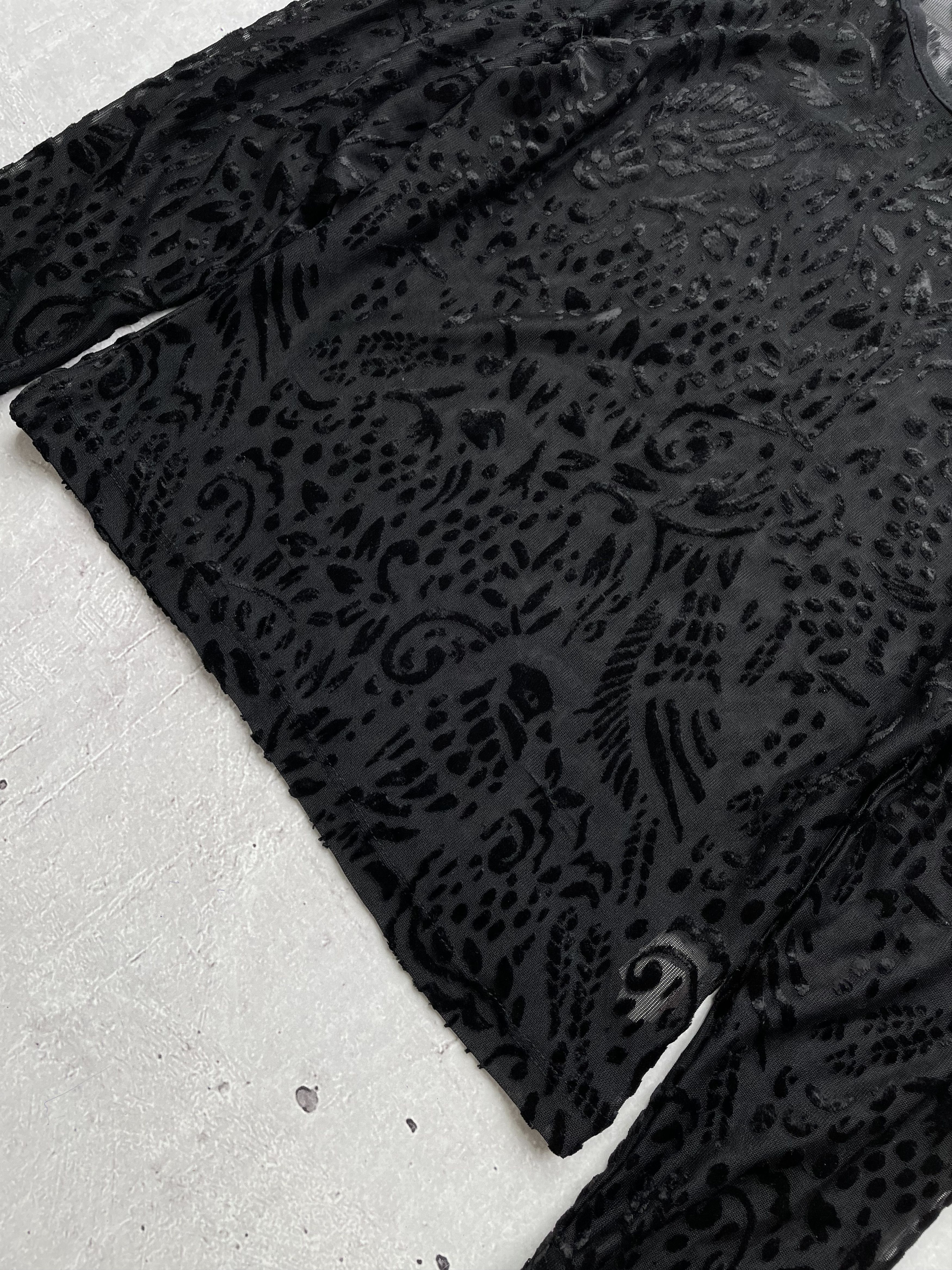 Japanese Brand × Vintage Vintage Mesh Velour Japanese Long Sleeve Size US S / EU 44-46 / 1 - 3 Thumbnail