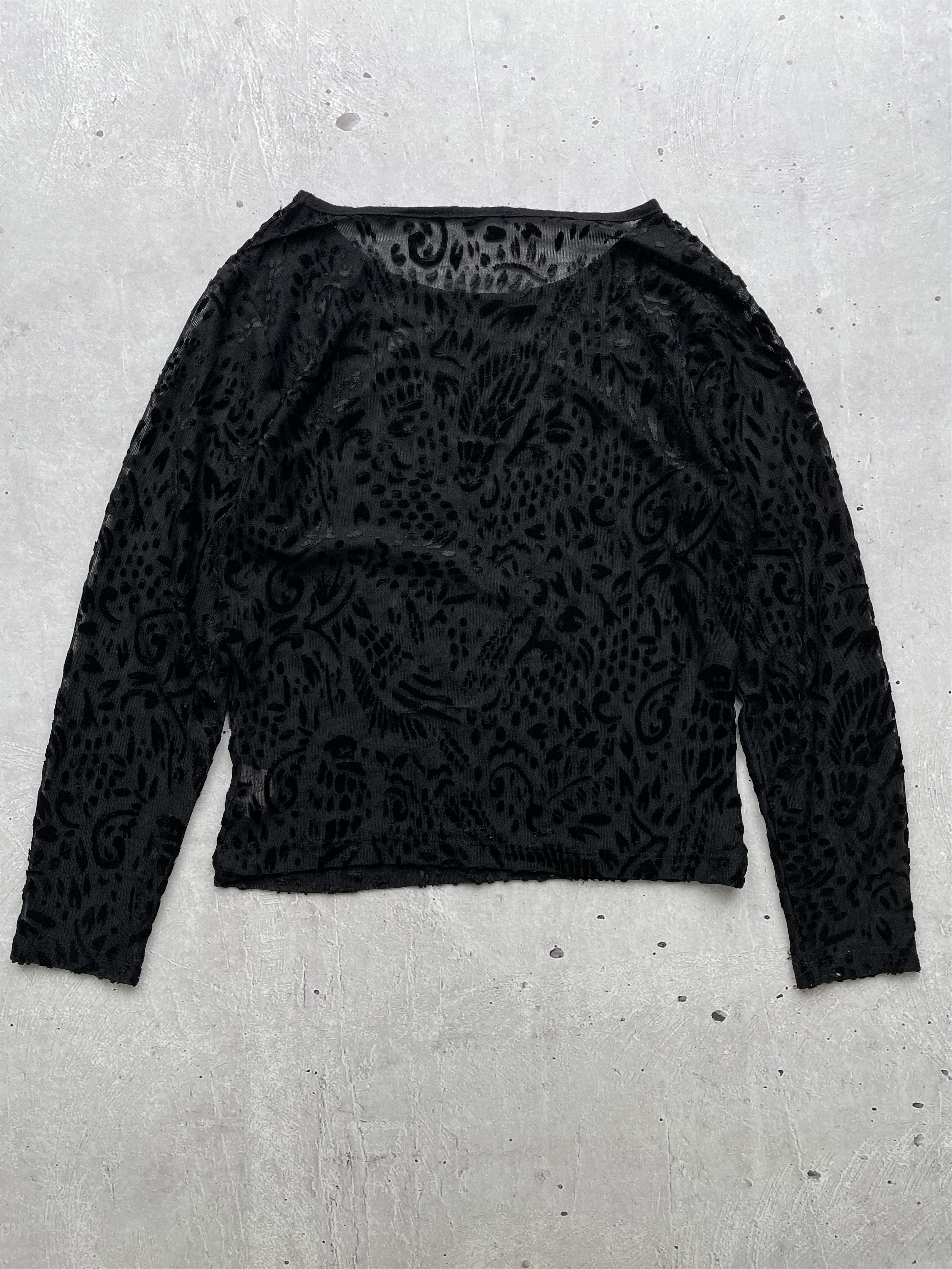 Japanese Brand × Vintage Vintage Mesh Velour Japanese Long Sleeve Size US S / EU 44-46 / 1 - 5 Thumbnail