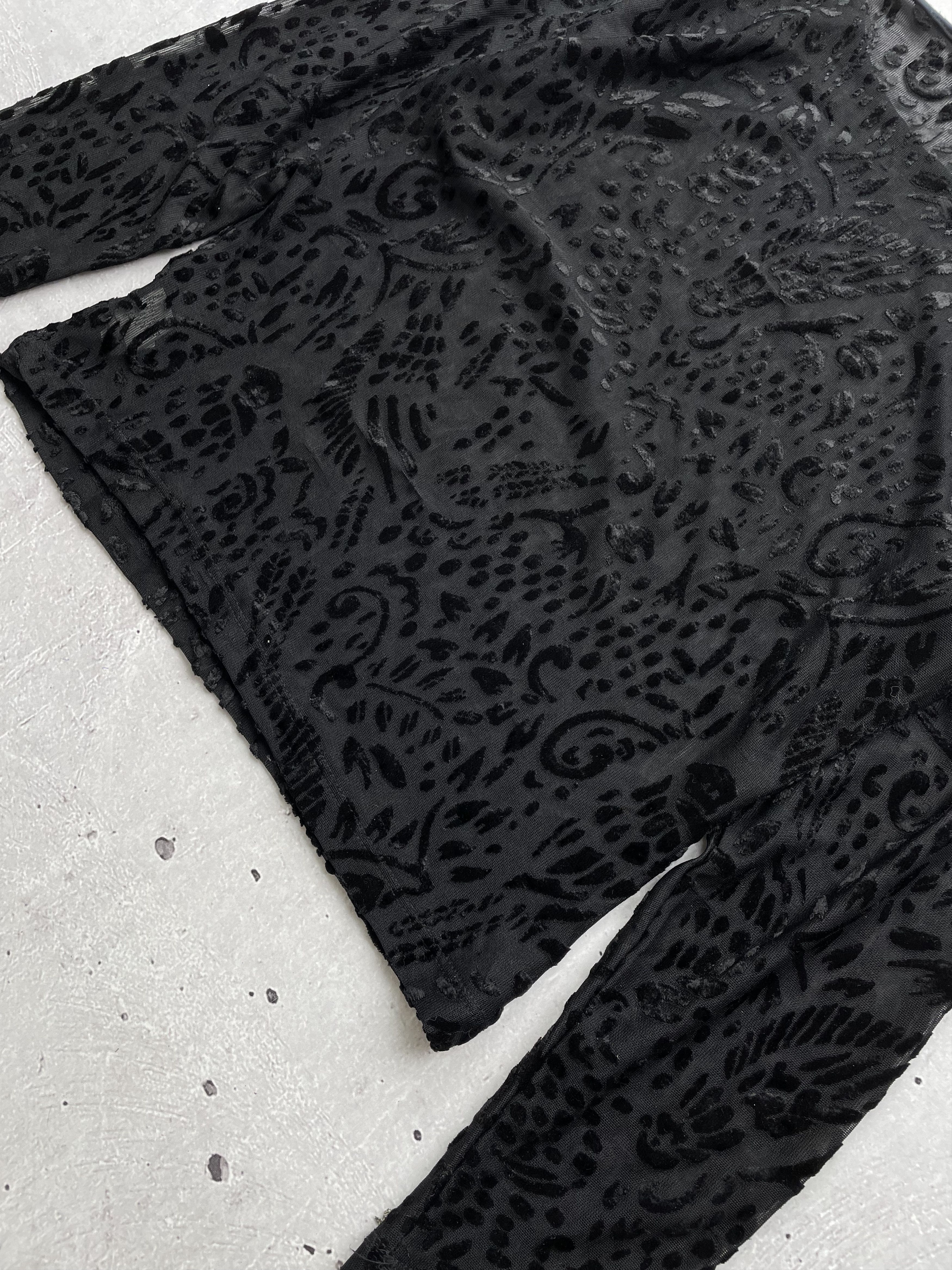 Japanese Brand × Vintage Vintage Mesh Velour Japanese Long Sleeve Size US S / EU 44-46 / 1 - 7 Thumbnail