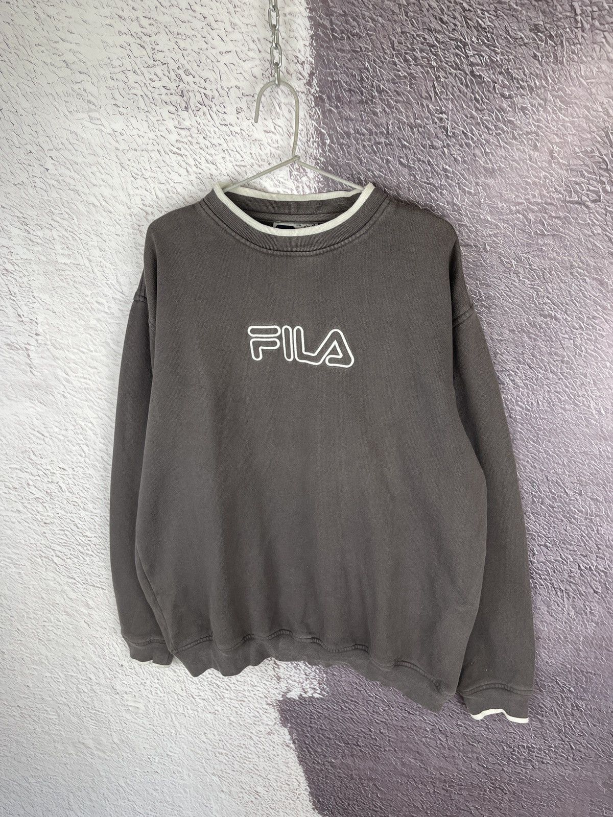 Fila Fila vintage grey big logo oversized sweatshirt faded Size US L / EU 52-54 / 3 - 2 Thumbnail