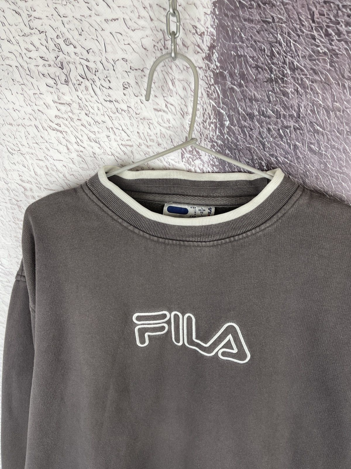 Fila Fila vintage grey big logo oversized sweatshirt faded Size US L / EU 52-54 / 3 - 10 Thumbnail
