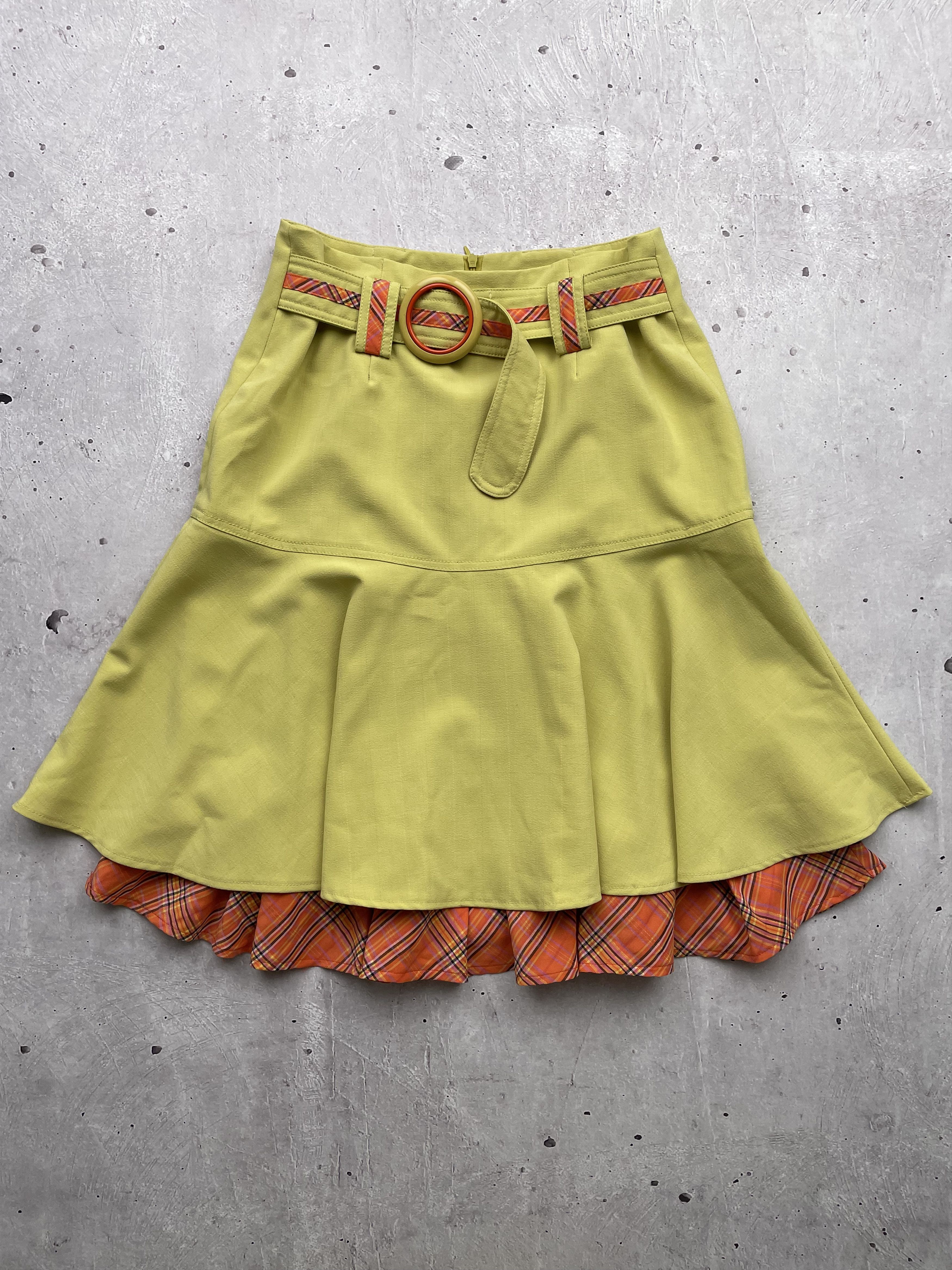 Other Vintage Flared Belt Amazing Mini Skirt Size 34" / US 12 / IT 48 - 1 Thumbnail