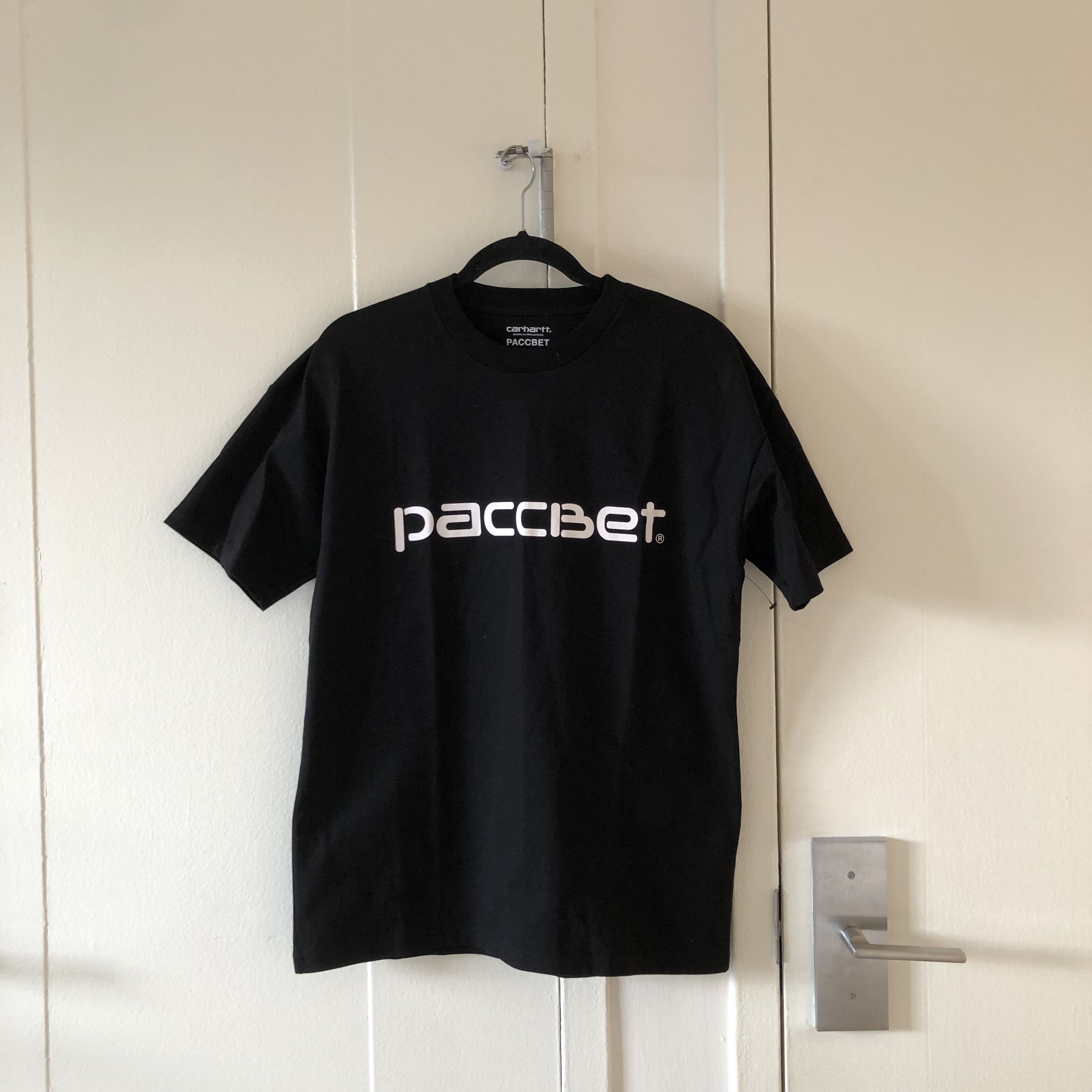 image of Carhartt Wip x Paccbet Logo Tee in Black, Men's (Size XS)