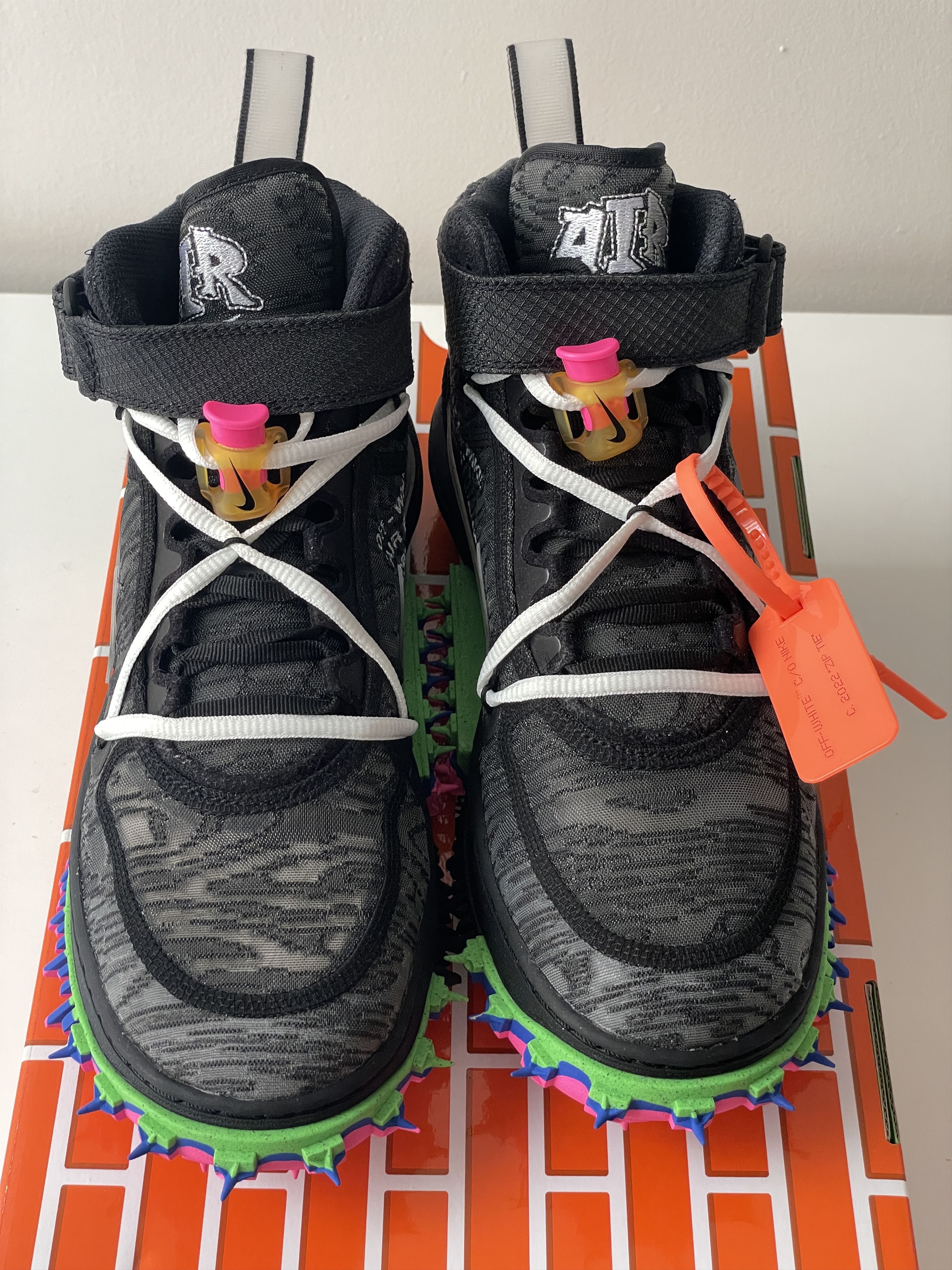 Nike × Off-White Sz 9 - Nike Air Force 1 Mid Off-White Black 2022 DO6290-001 Size US 9 / EU 42 - 2 Thumbnail
