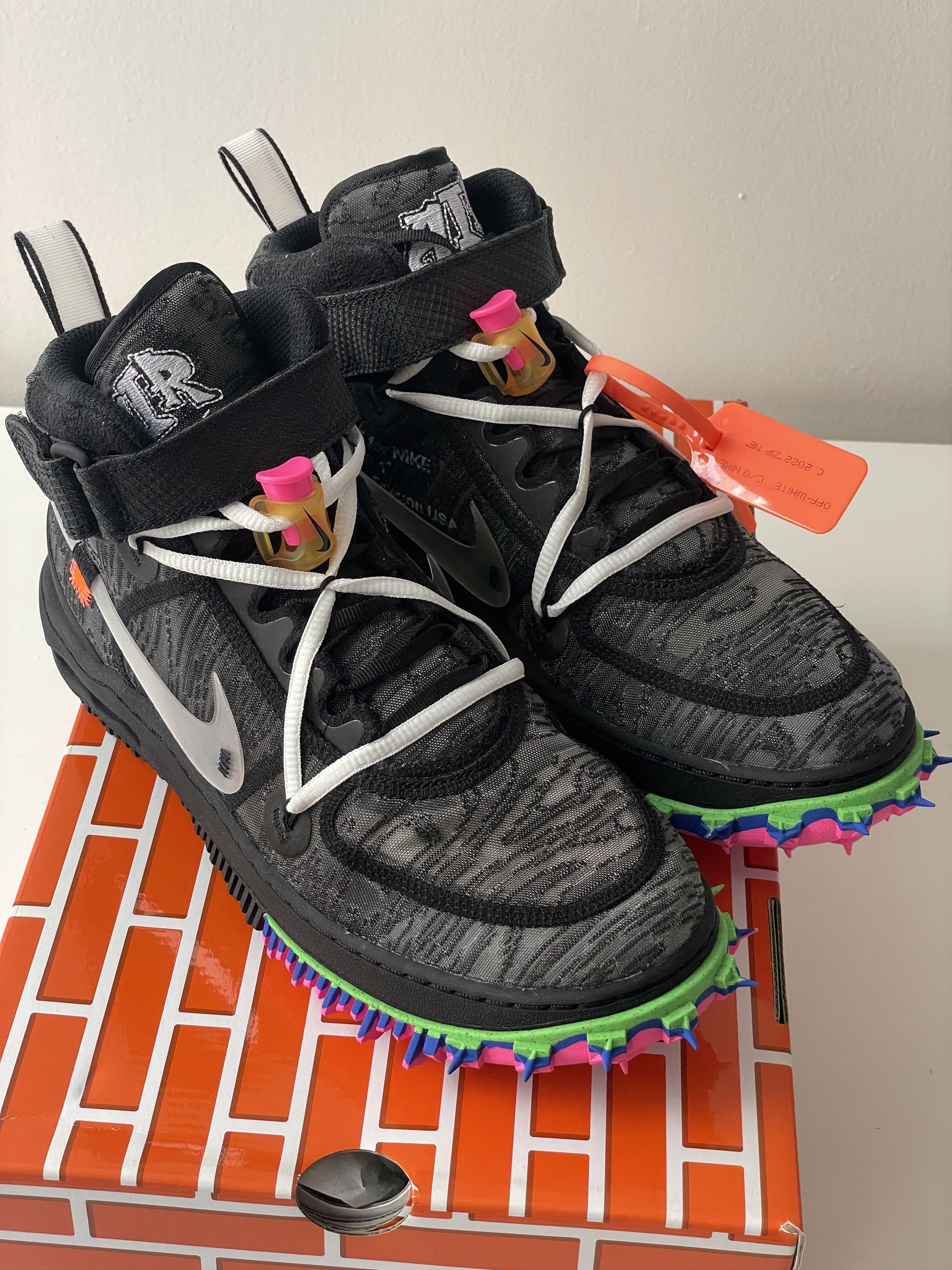Nike × Off-White Sz 9 - Nike Air Force 1 Mid Off-White Black 2022 DO6290-001 Size US 9 / EU 42 - 1 Thumbnail