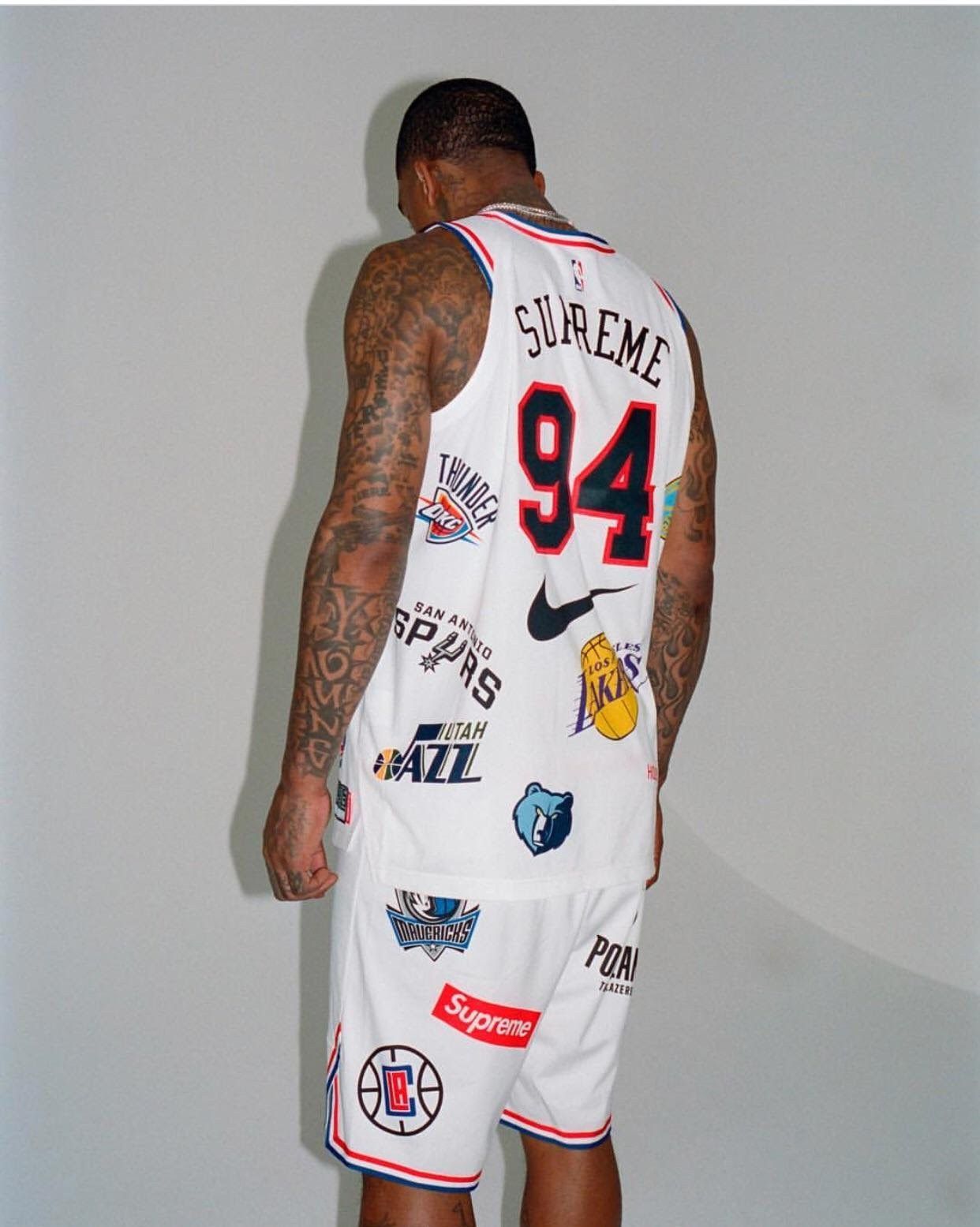 Supreme x Nike x NBA Teams Jersey White Tops