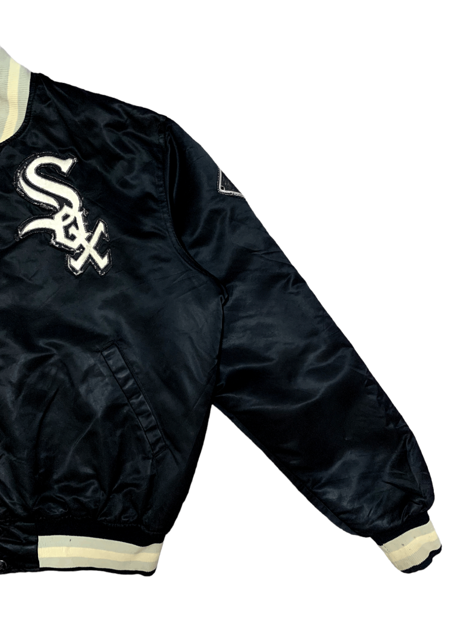 MLB × Starter Vintage 90s Chicago White Sox Satin Varsity Bomber Jacket Size US L / EU 52-54 / 3 - 11 Thumbnail