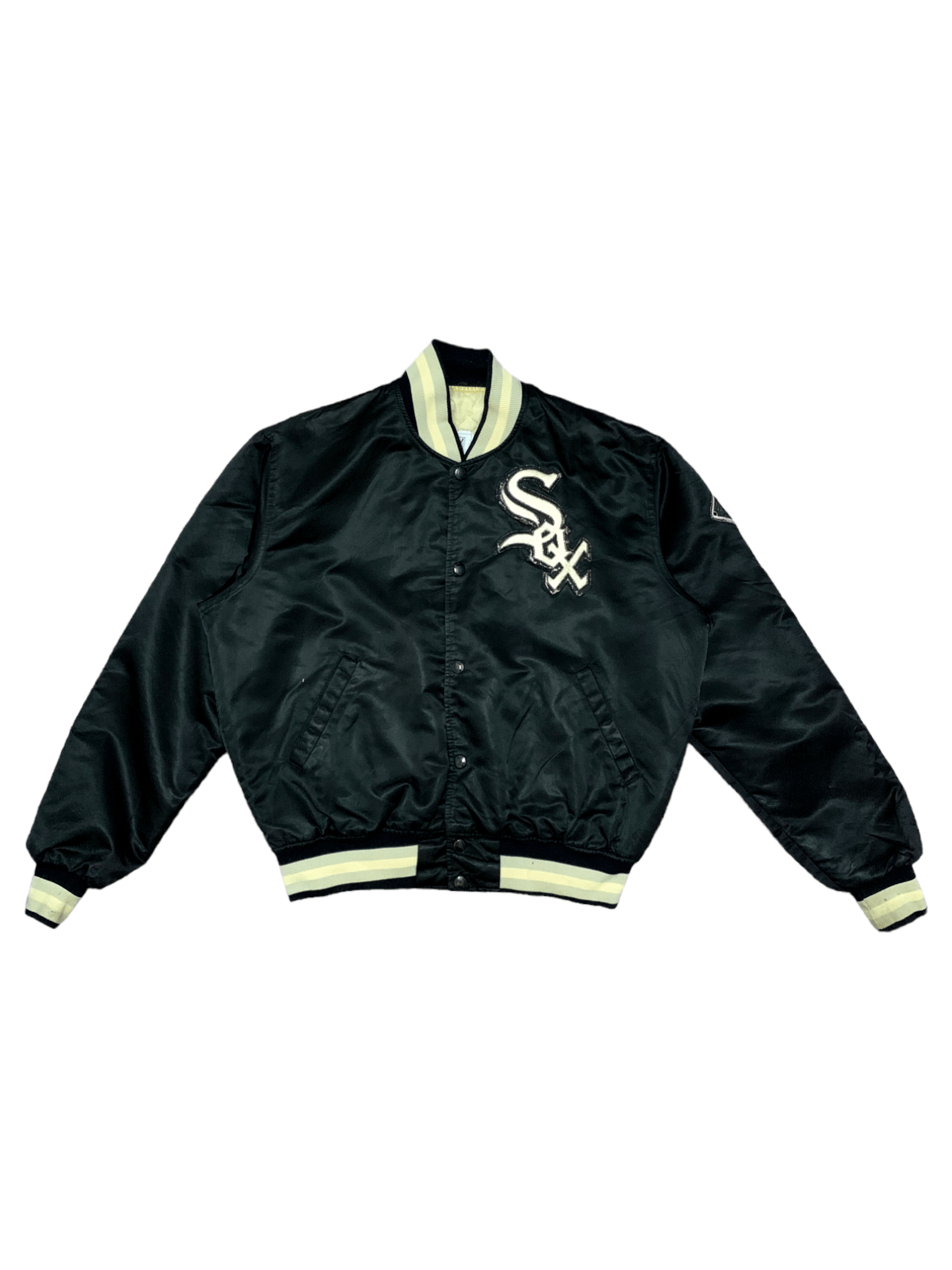 MLB × Starter Vintage 90s Chicago White Sox Satin Varsity Bomber Jacket Size US L / EU 52-54 / 3 - 1 Thumbnail