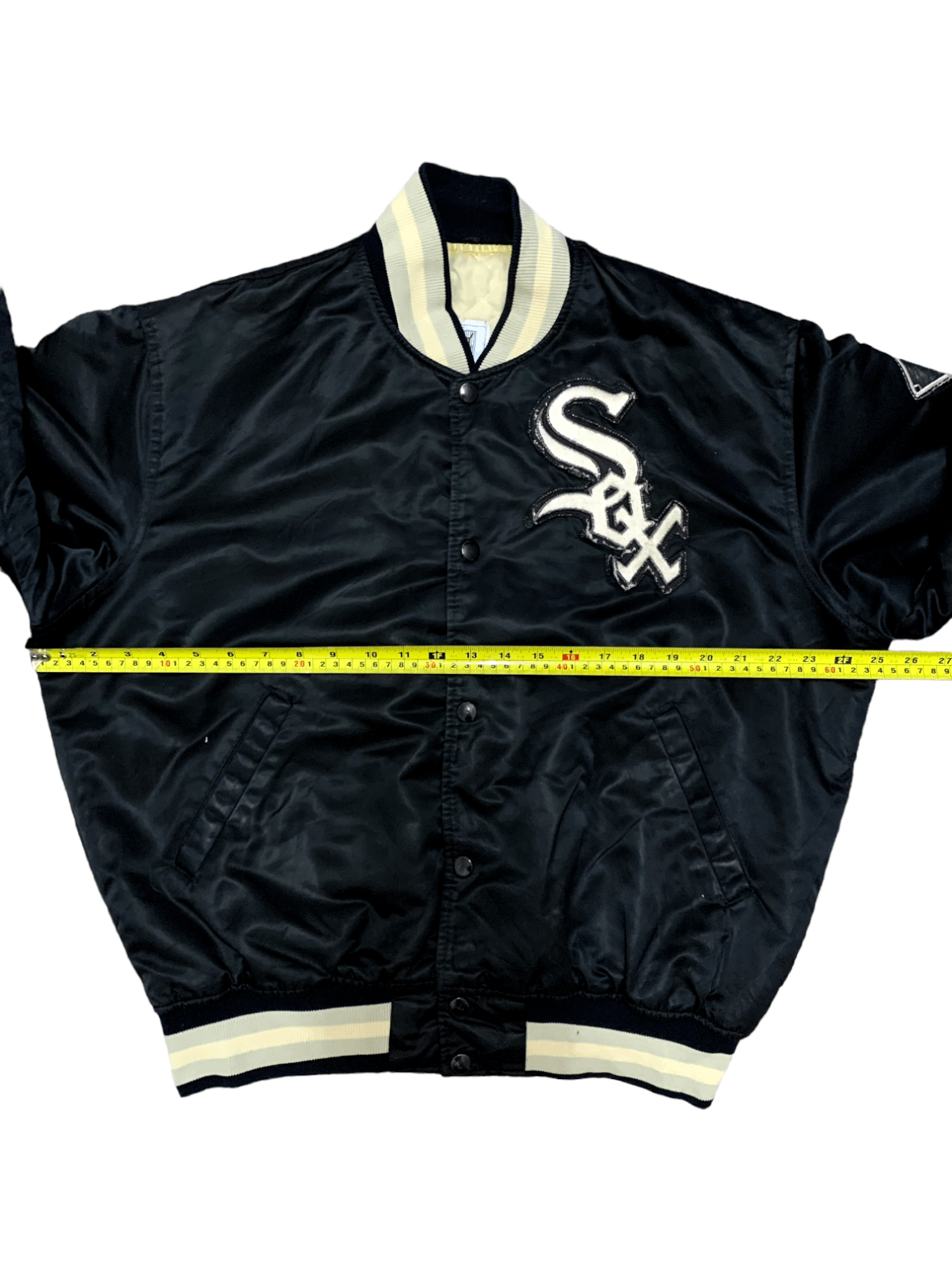 MLB × Starter Vintage 90s Chicago White Sox Satin Varsity Bomber Jacket Size US L / EU 52-54 / 3 - 13 Thumbnail