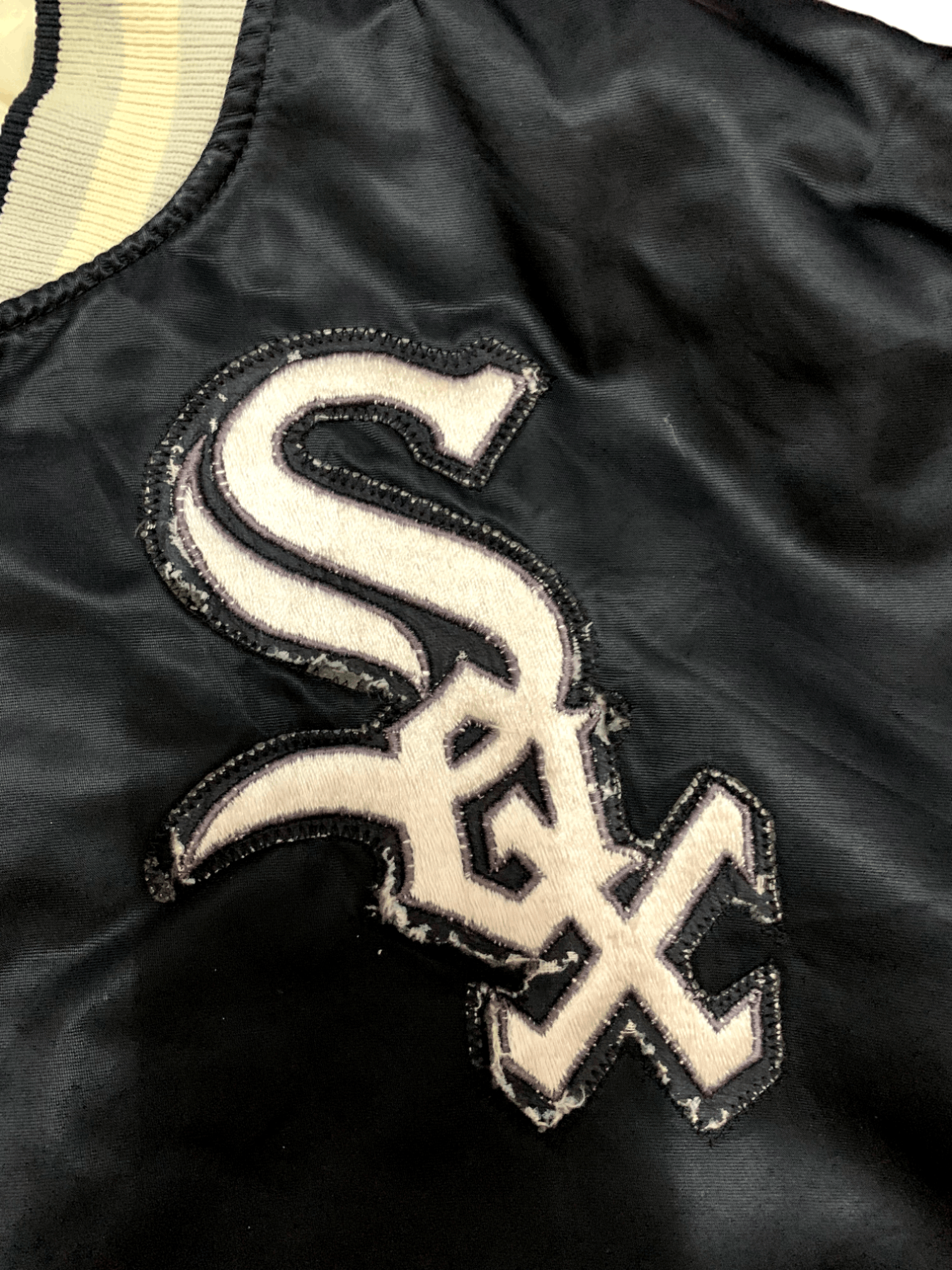 MLB × Starter Vintage 90s Chicago White Sox Satin Varsity Bomber Jacket Size US L / EU 52-54 / 3 - 6 Thumbnail