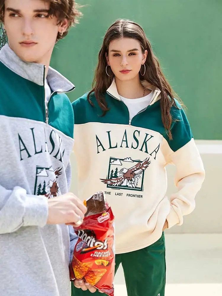 Designer × Japanese Brand Men's fleece sweatshirt with "Alaska" print Size US L / EU 52-54 / 3 - 3 Thumbnail