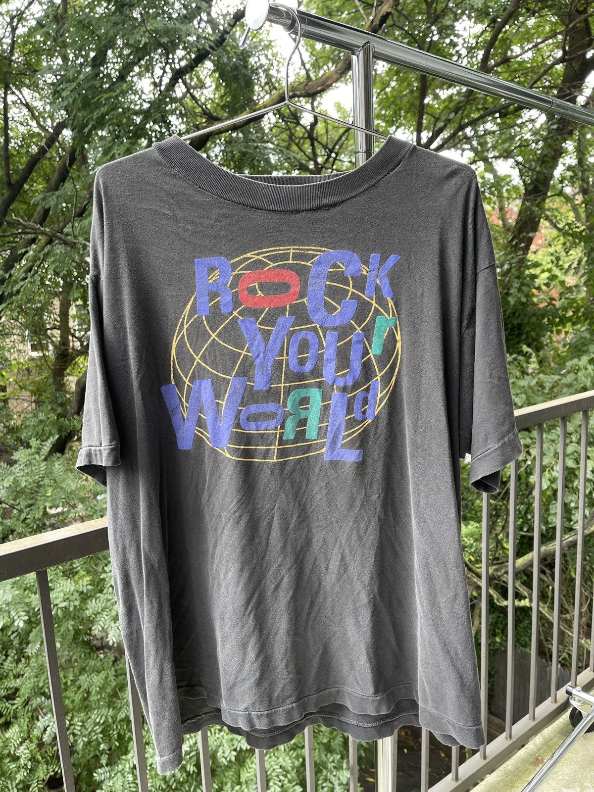image of Band Tees x Vintage 90's Rock Your World Rock And Roll Hall Of Fame Tee in Black, Men's (Size XL)