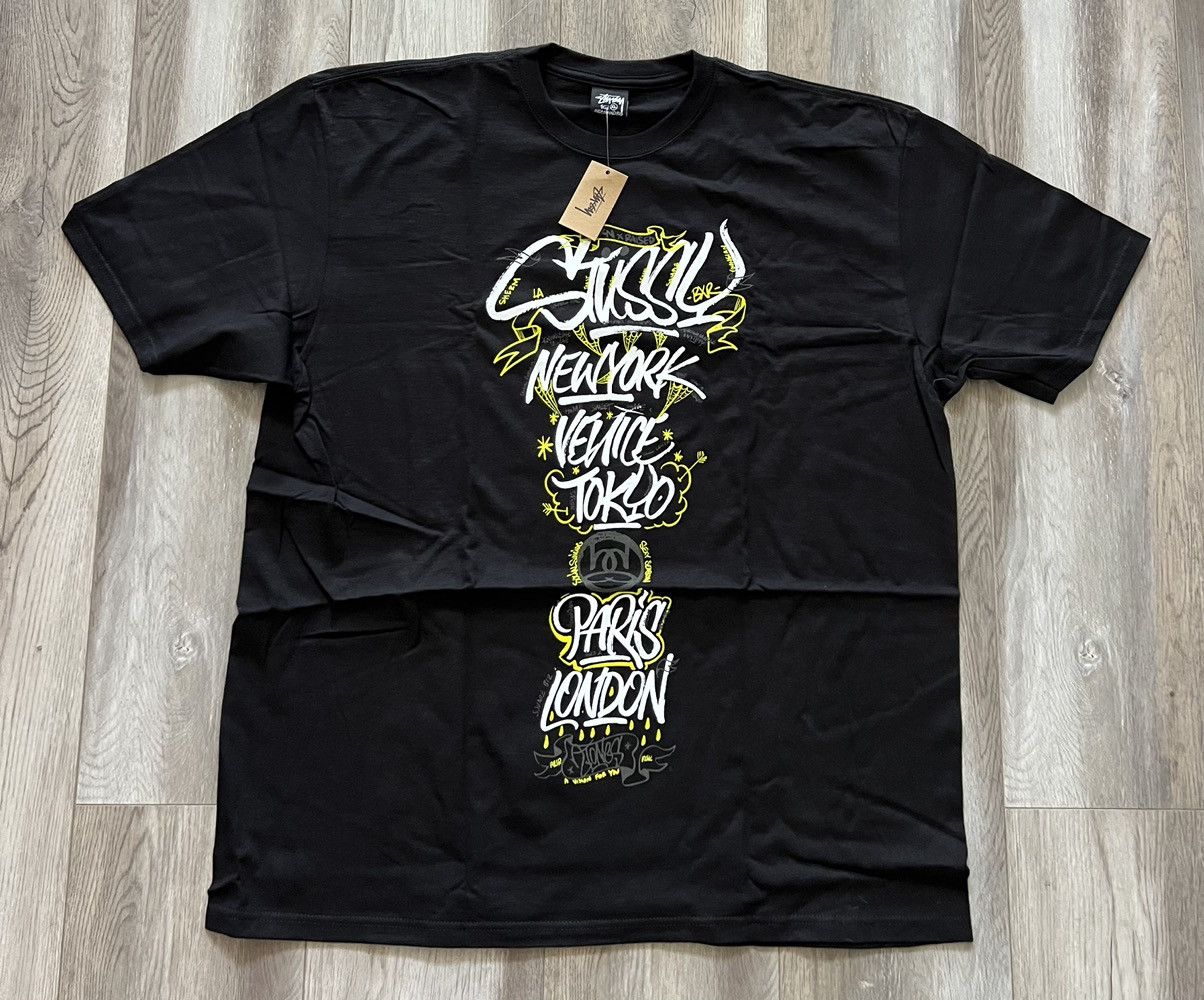 特売 STUSSY & BORN X RAISED HANDSTYLES TEE Tシャツ/カットソー(半袖