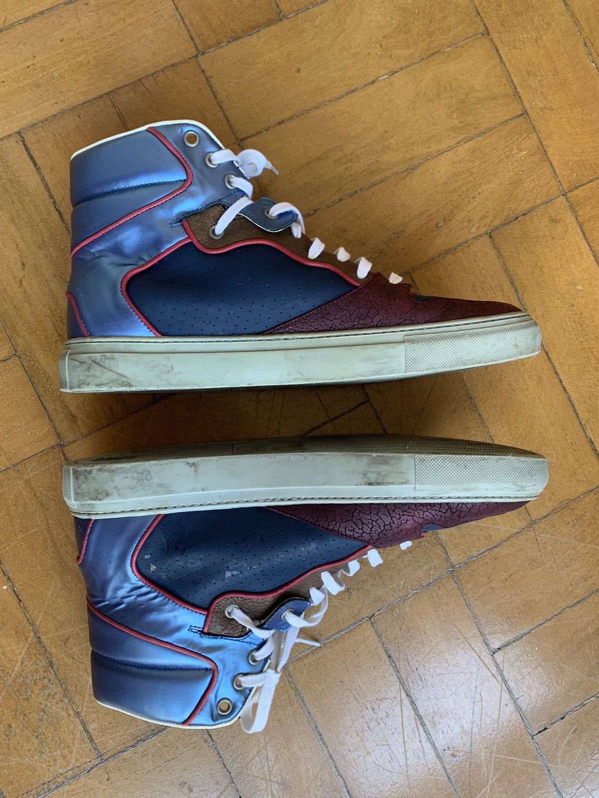 Balenciaga Rare Balenciaga Hi-Top Sneakers in Multicolor Leather Size US 9 / EU 42 - 12 Thumbnail