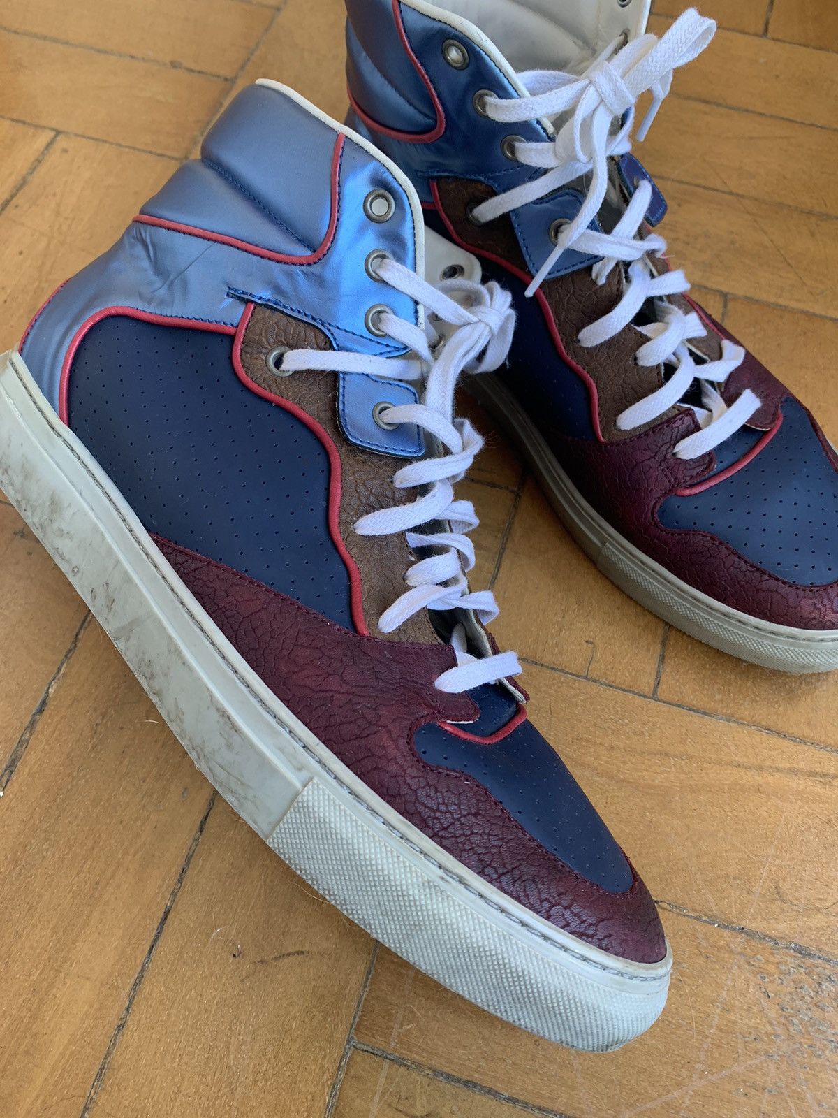 Balenciaga Rare Balenciaga Hi-Top Sneakers in Multicolor Leather Size US 9 / EU 42 - 4 Thumbnail
