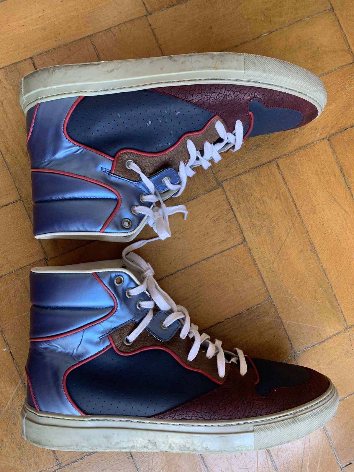 Balenciaga Rare Balenciaga Hi-Top Sneakers in Multicolor Leather Size US 9 / EU 42 - 13 Thumbnail